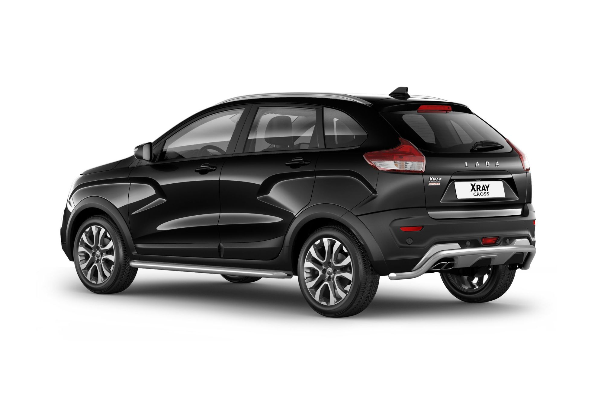 Защита порогов с алюминиевой площадкой d51 мм Лада Иксрэй с 2016