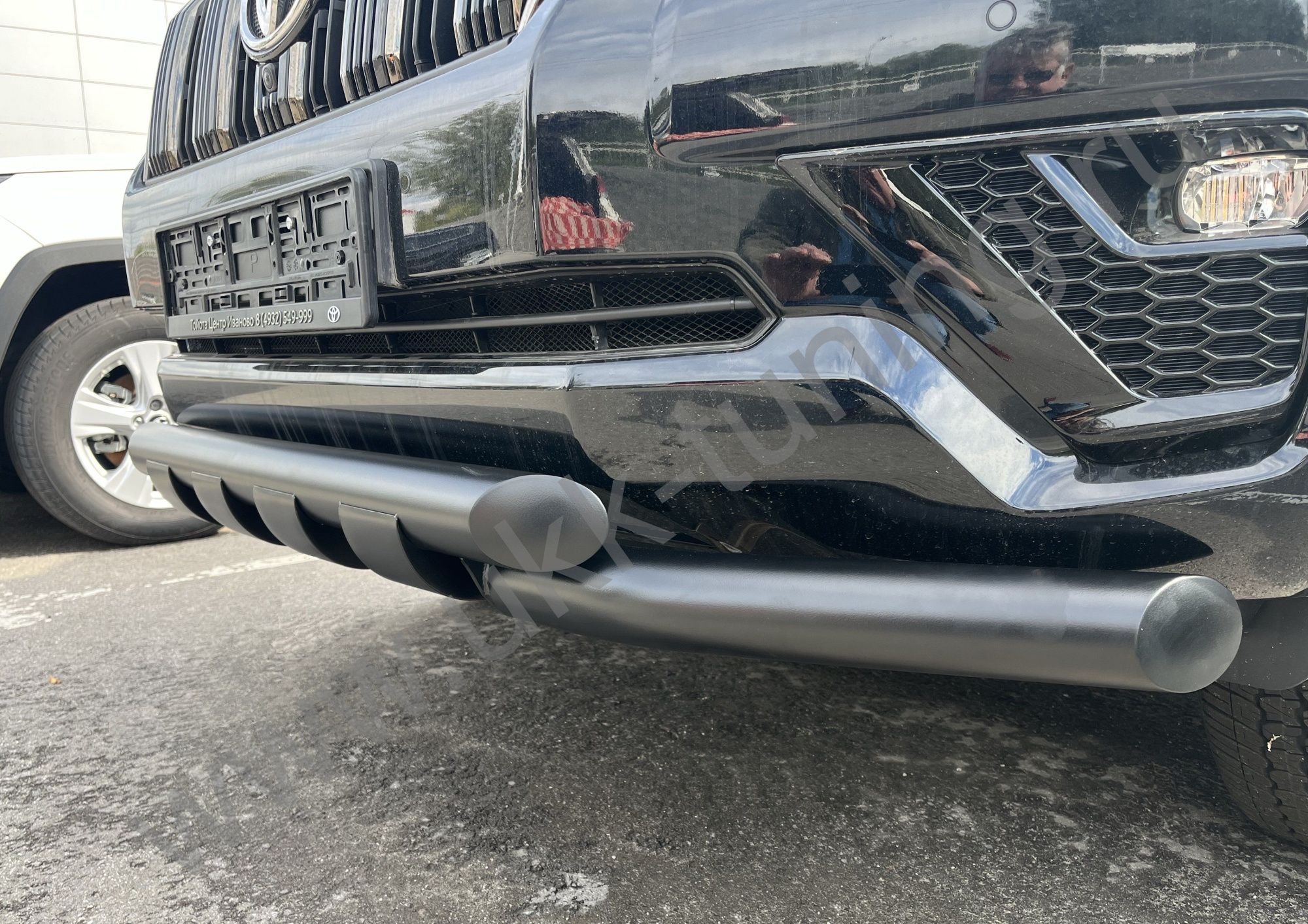 Защита переднего бампера (G) с покрытием "раптор" Toyota Land Cruiser Prado 150 с 2017 Защита переднего бампера (G) с покрытием "раптор" Toyota Land Cruiser Prado 150 с 2017