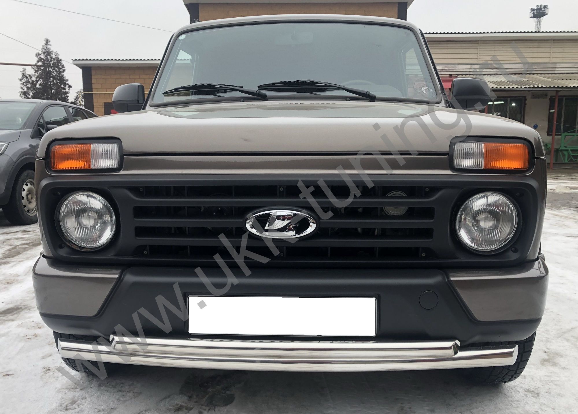 Защита переднего бампера двойная Lada Niva 2121 УРБАН с 2014 Защита переднего бампера двойная Lada Niva 2121 УРБАН с 2014