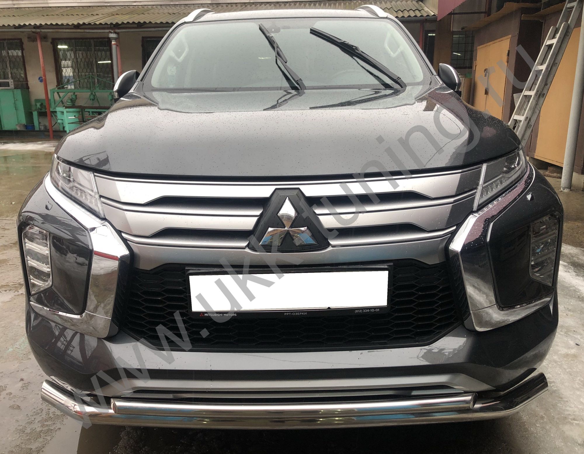 Защита переднего бампера двойная Mitsubishi Pajero Sport с 2021 Защита переднего бампера двойная Mitsubishi Pajero Sport с 2021