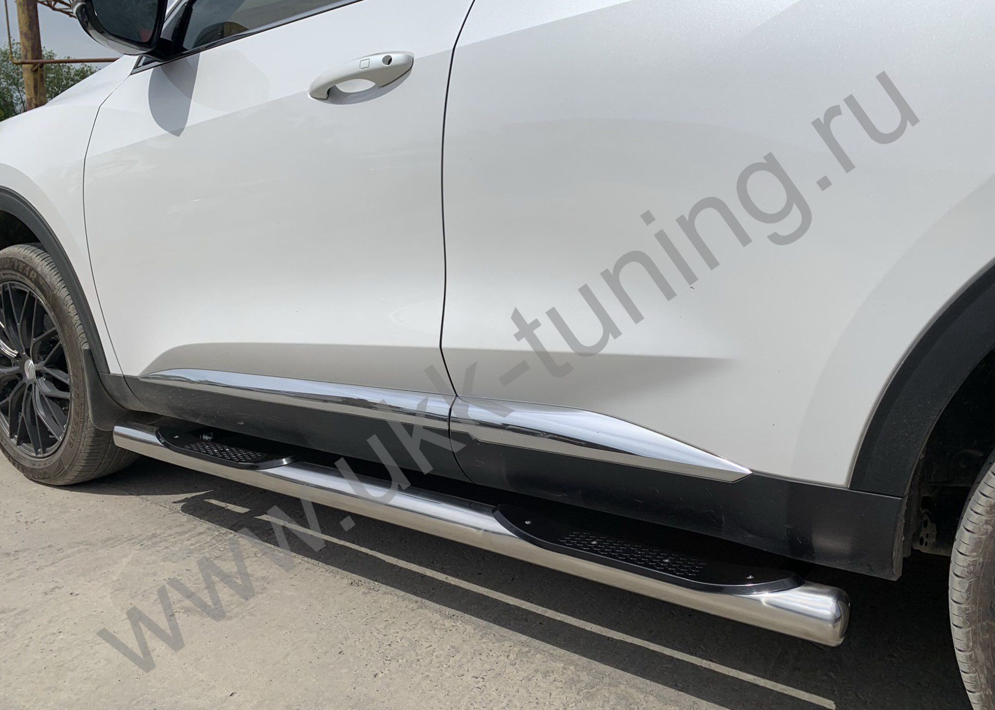 Пороги труба с проступью Haval F7 2022 Рестрайлинг Пороги труба с проступью Haval F7 2022 Рестрайлинг