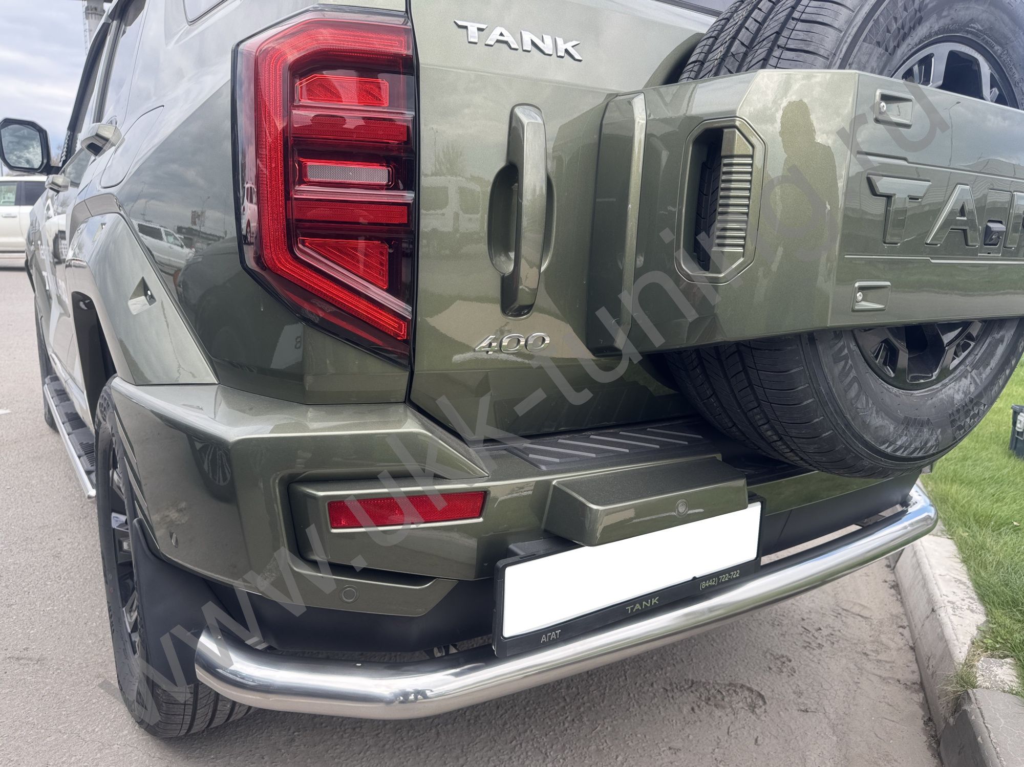 Защита заднего бампера угловая большая Tank 400 с 2023