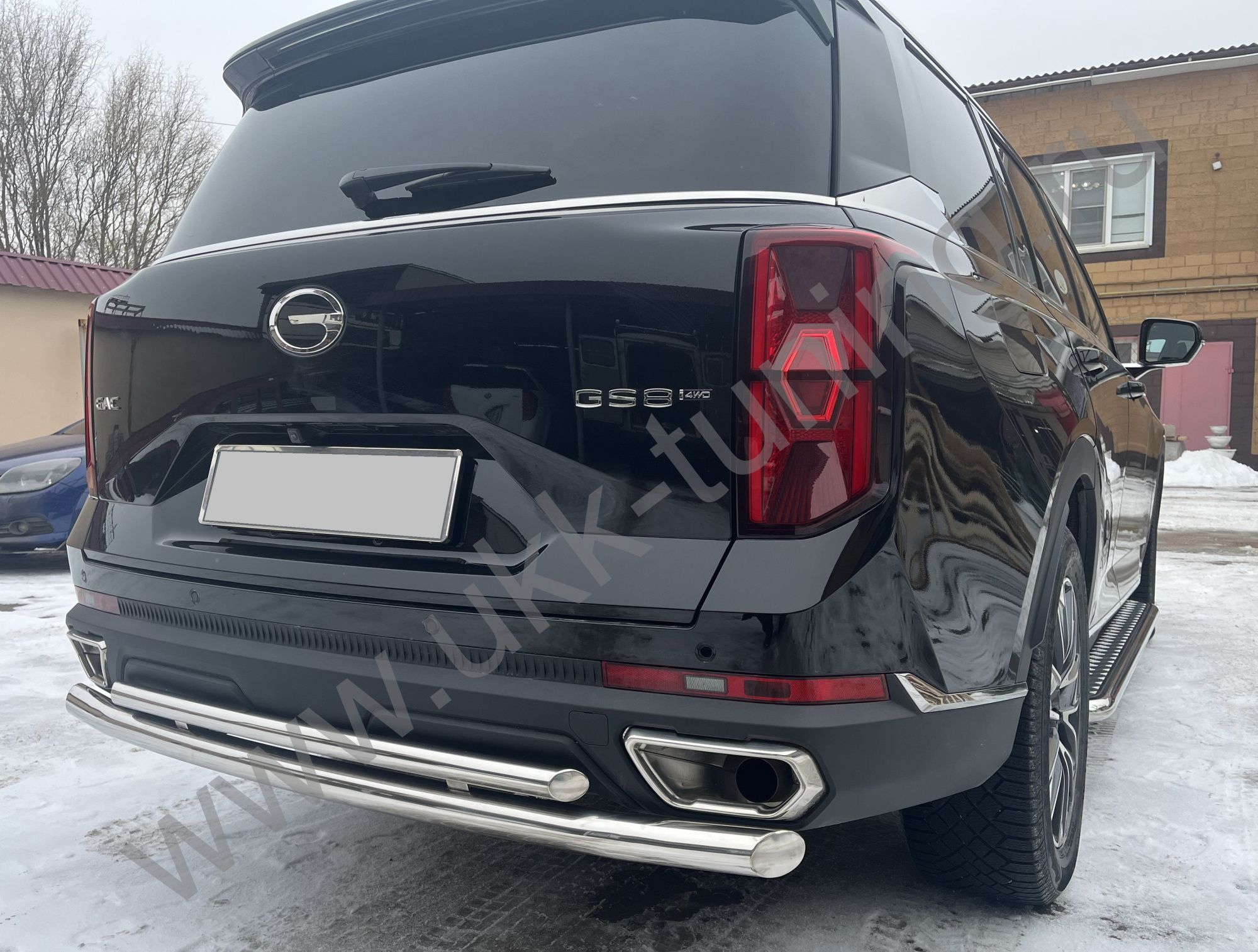 Защита заднего бампера двойная GAC GS8 с 2023