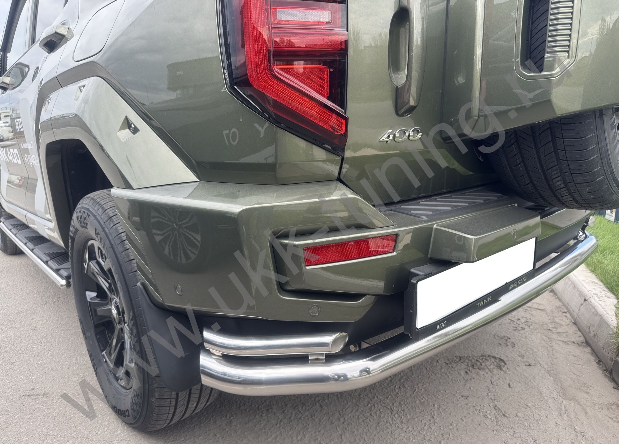 Защита заднего бампера угловая большая двойная Tank 400 с 2023