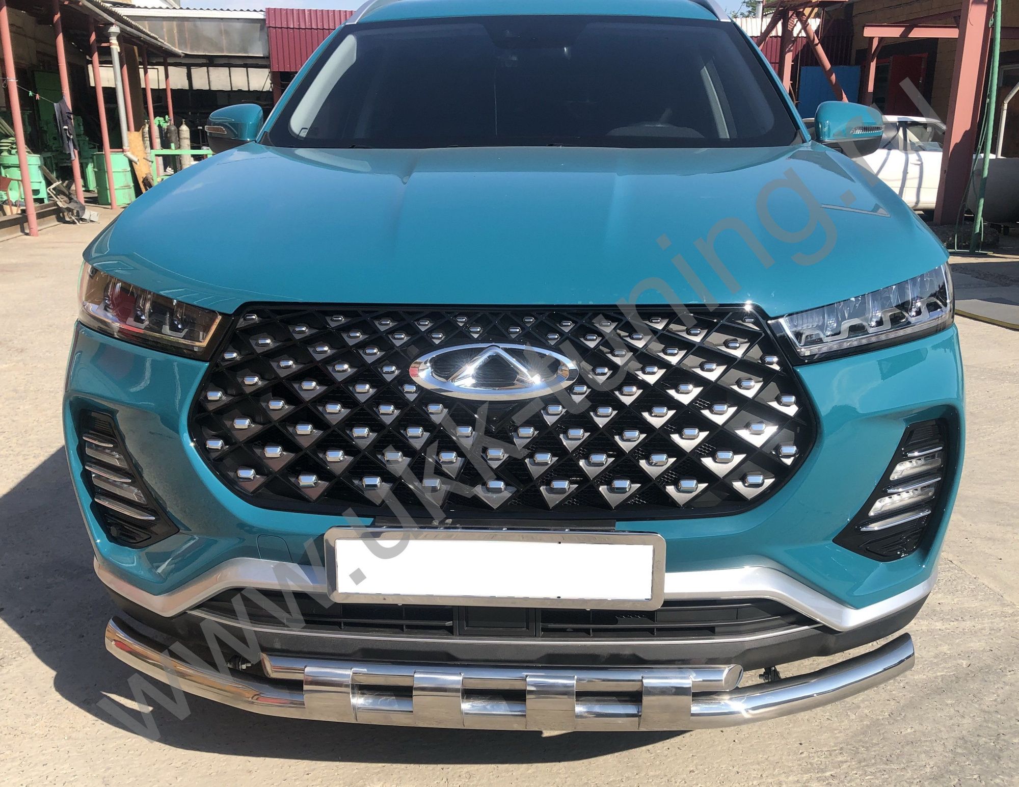 Защита переднего бампера двойная с перемычками Chery Tiggo 7 Pro 2021 Защита переднего бампера двойная с перемычками Chery Tiggo 7 Pro 2021