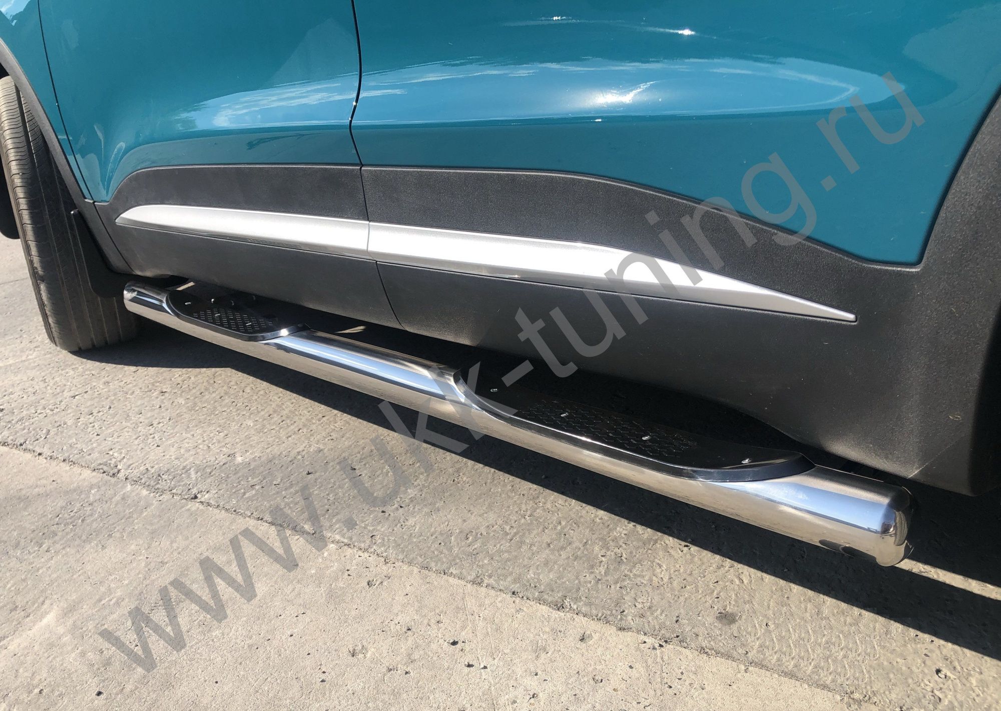 Пороги труба с проступью Chery Tiggo 7 Pro с 2021