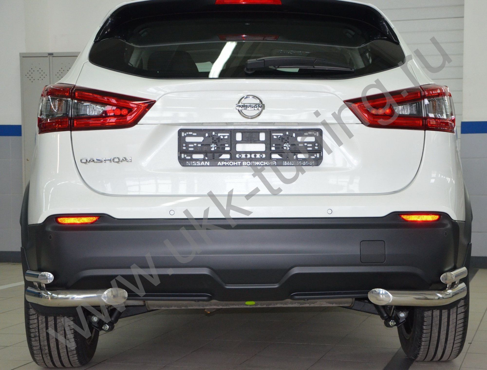 Защита заднего бампера угловая двойная Nissan Qashqai с 2017 Защита заднего бампера угловая двойная Nissan Qashqai с 2017