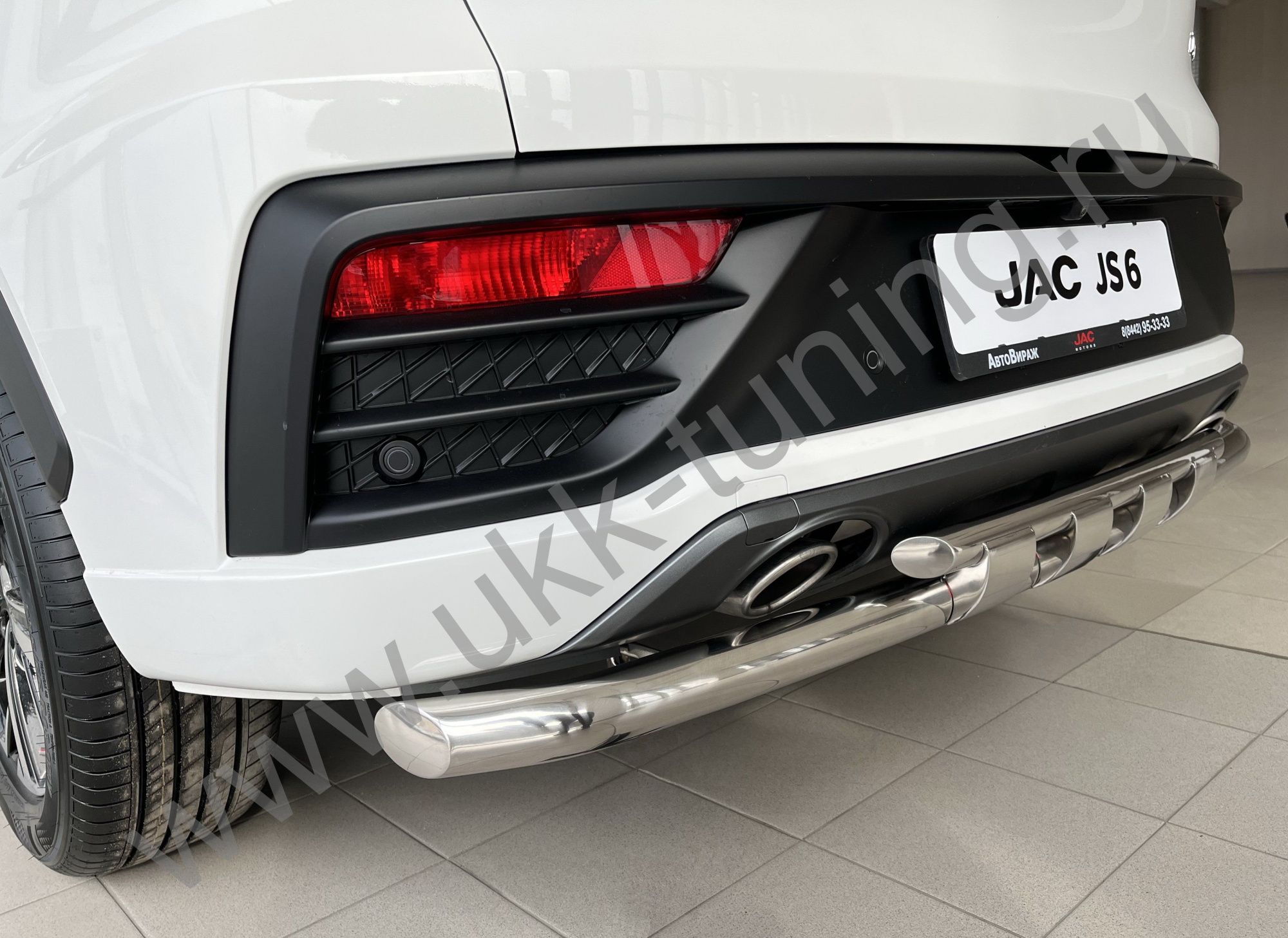 Защита заднего бампера двойная с перемычками JAC JS6 2022