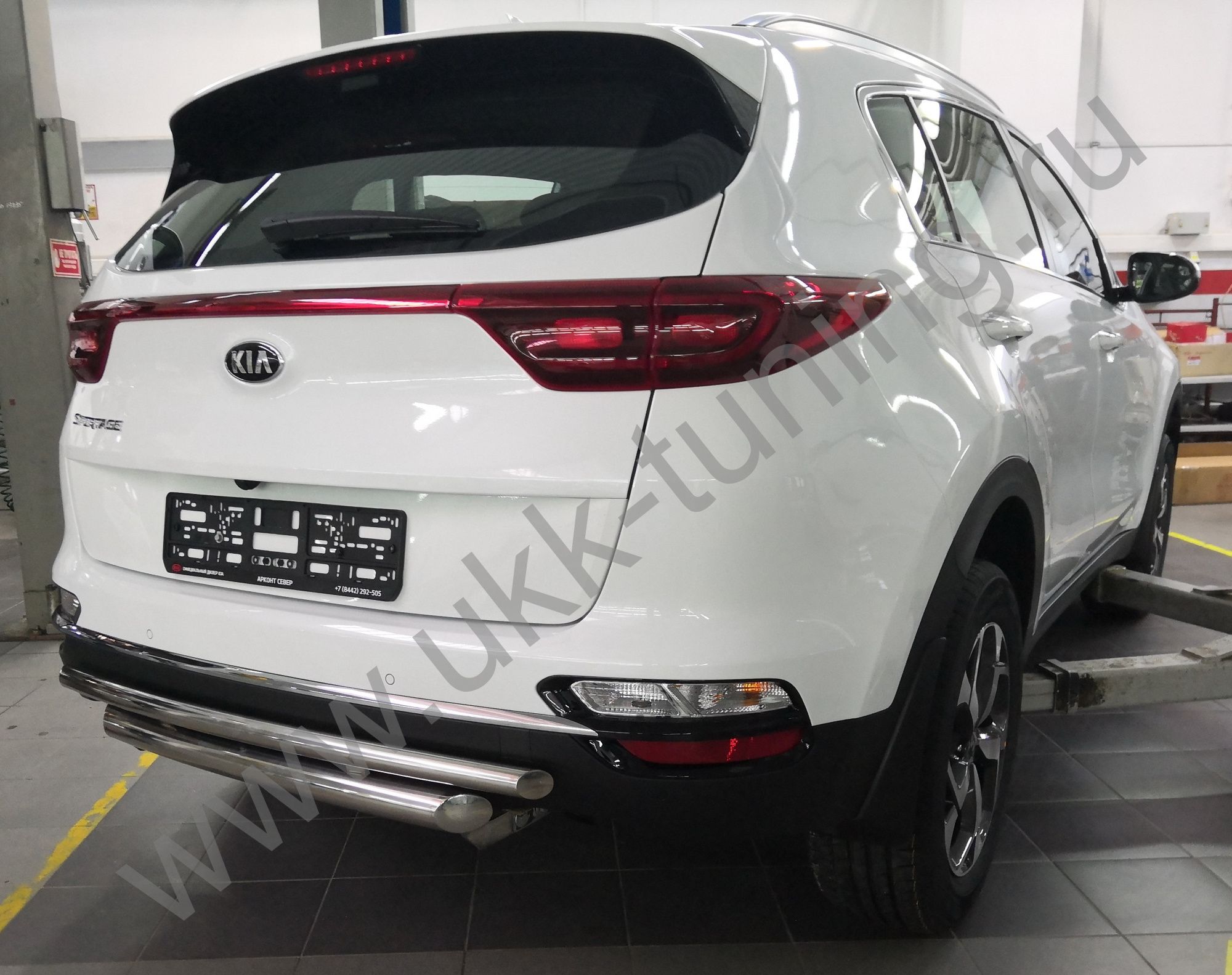 Защита заднего бампера двойная Kia Sportage с 2018-2020