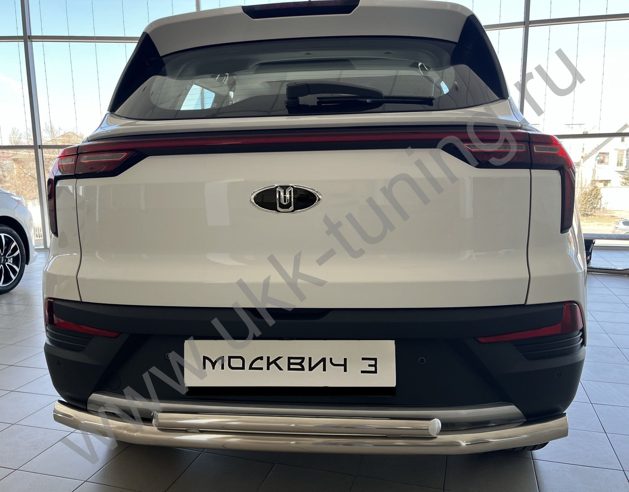 Защита заднего бампера двойная Москвич 3 с 2022