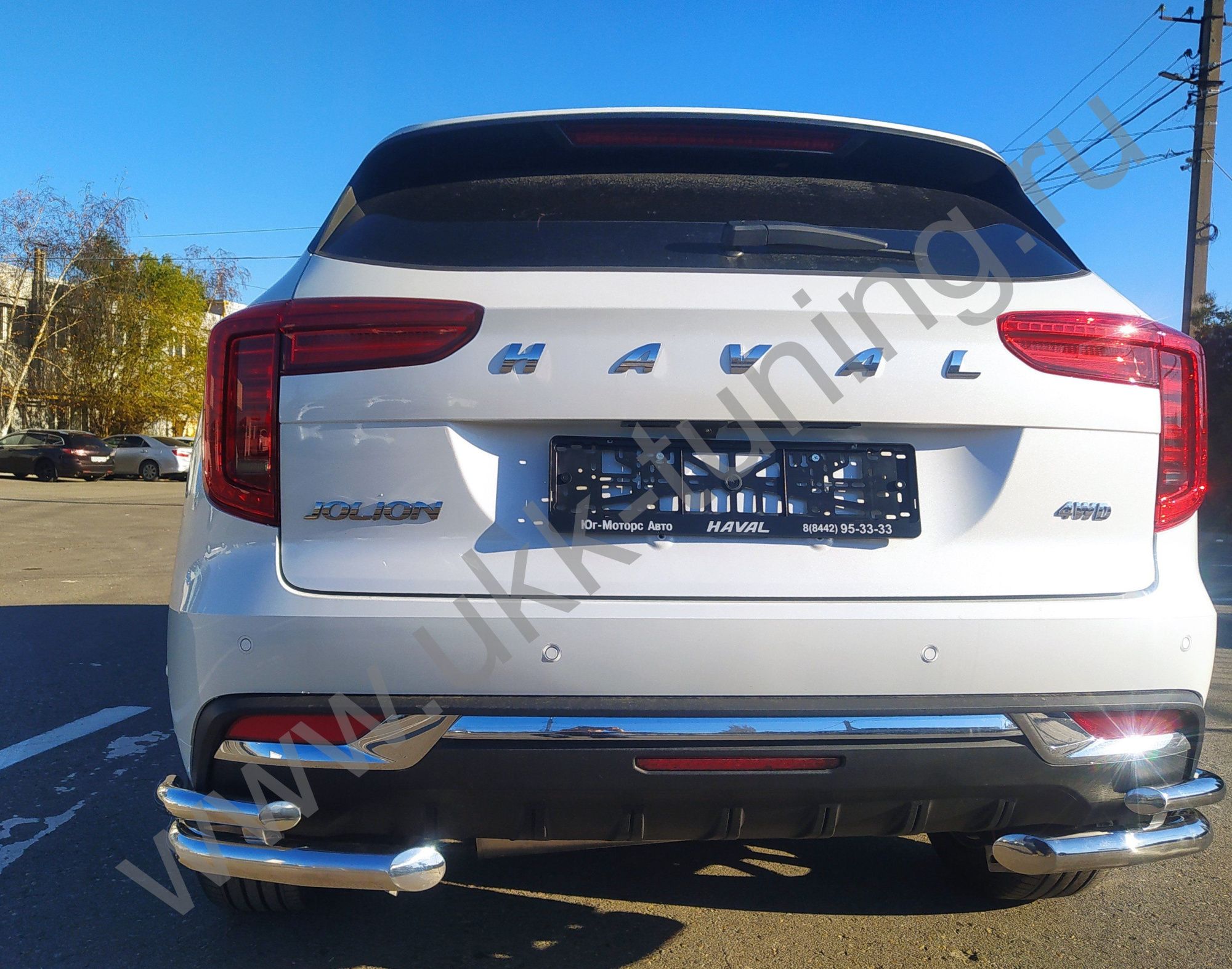 Защита заднего бампера Haval Jolion c 2021 угловая двойная
