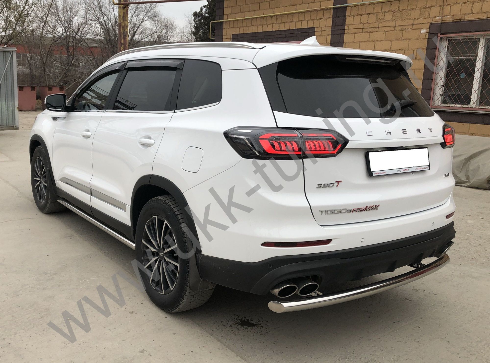 Защита заднего бампера двойная Chery Tiggo 8 Pro Max 2022