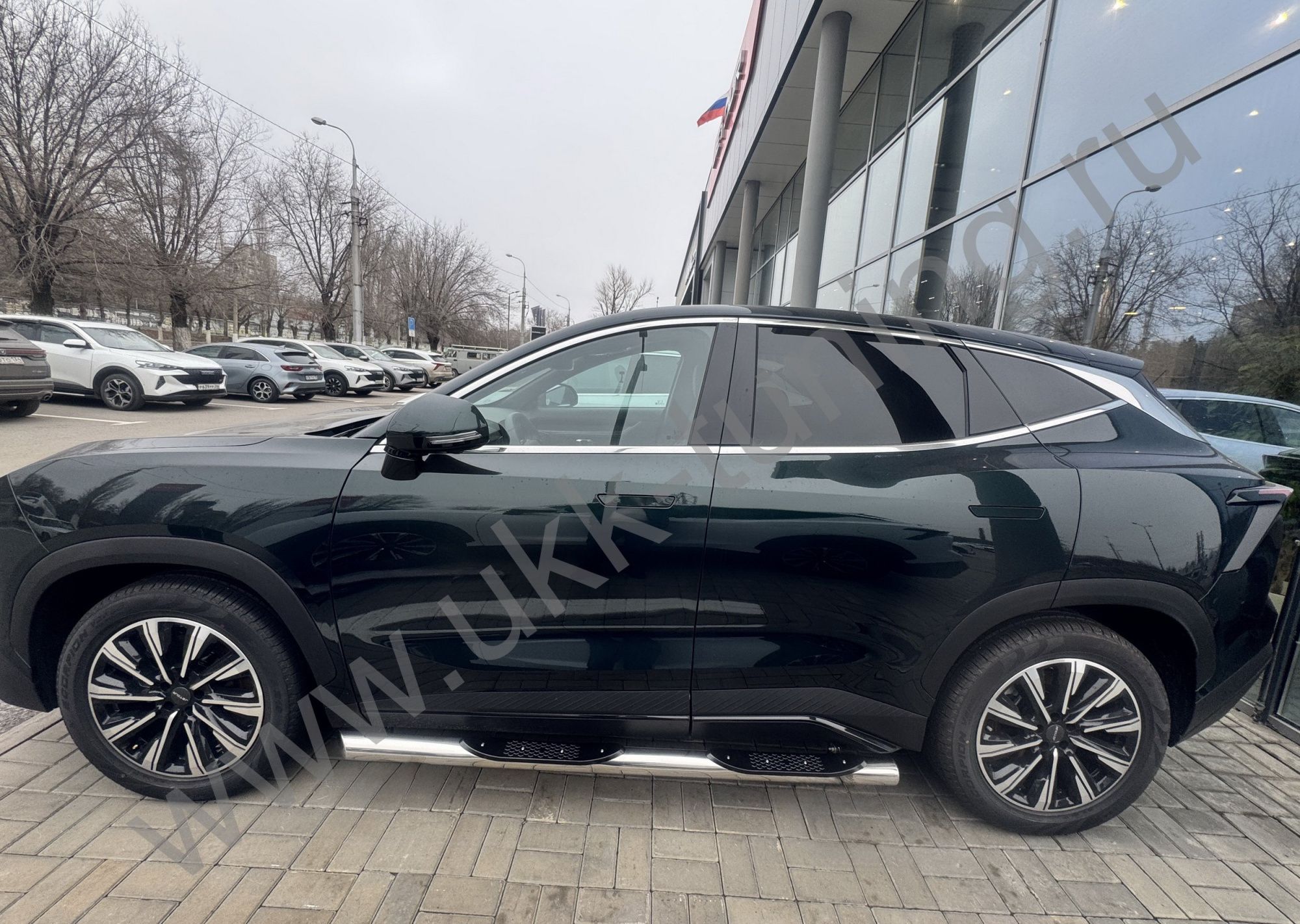 Боковые подножки Jetour Dashing с 2022 труба с проступью