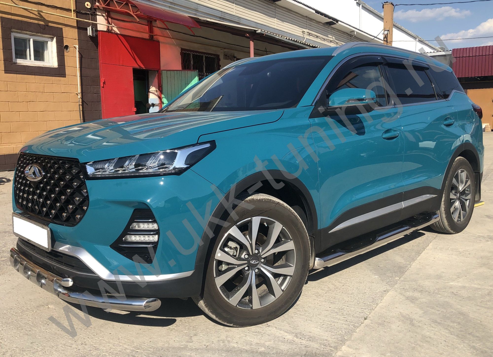 Пороги труба с проступью Chery Tiggo 7 Pro с 2021