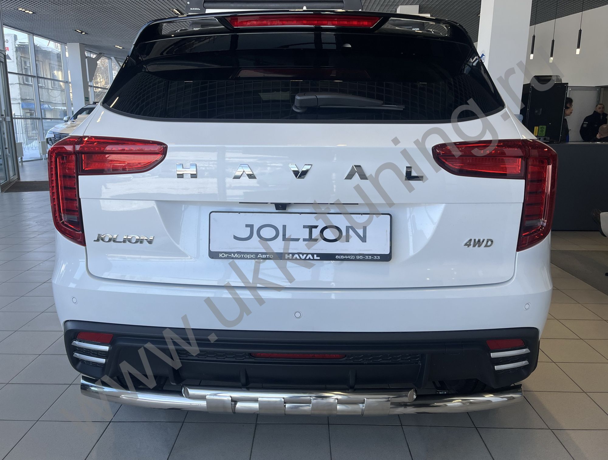 Защита заднего бампера двойная с перемычками Haval Jolion с 2024