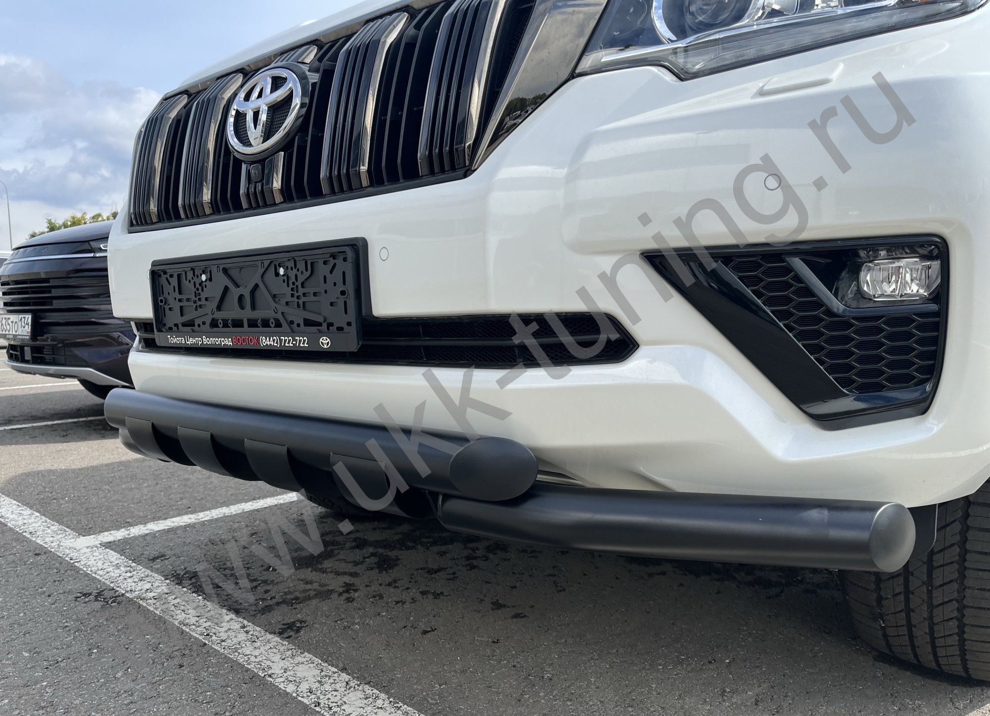 Защита переднего бампера (G) с покрытием "раптор" Toyota Land Cruiser Prado 150  Style с 2019 Защита переднего бампера (G) с покрытием "раптор" Toyota Land Cruiser Prado 150  Style с 2019
