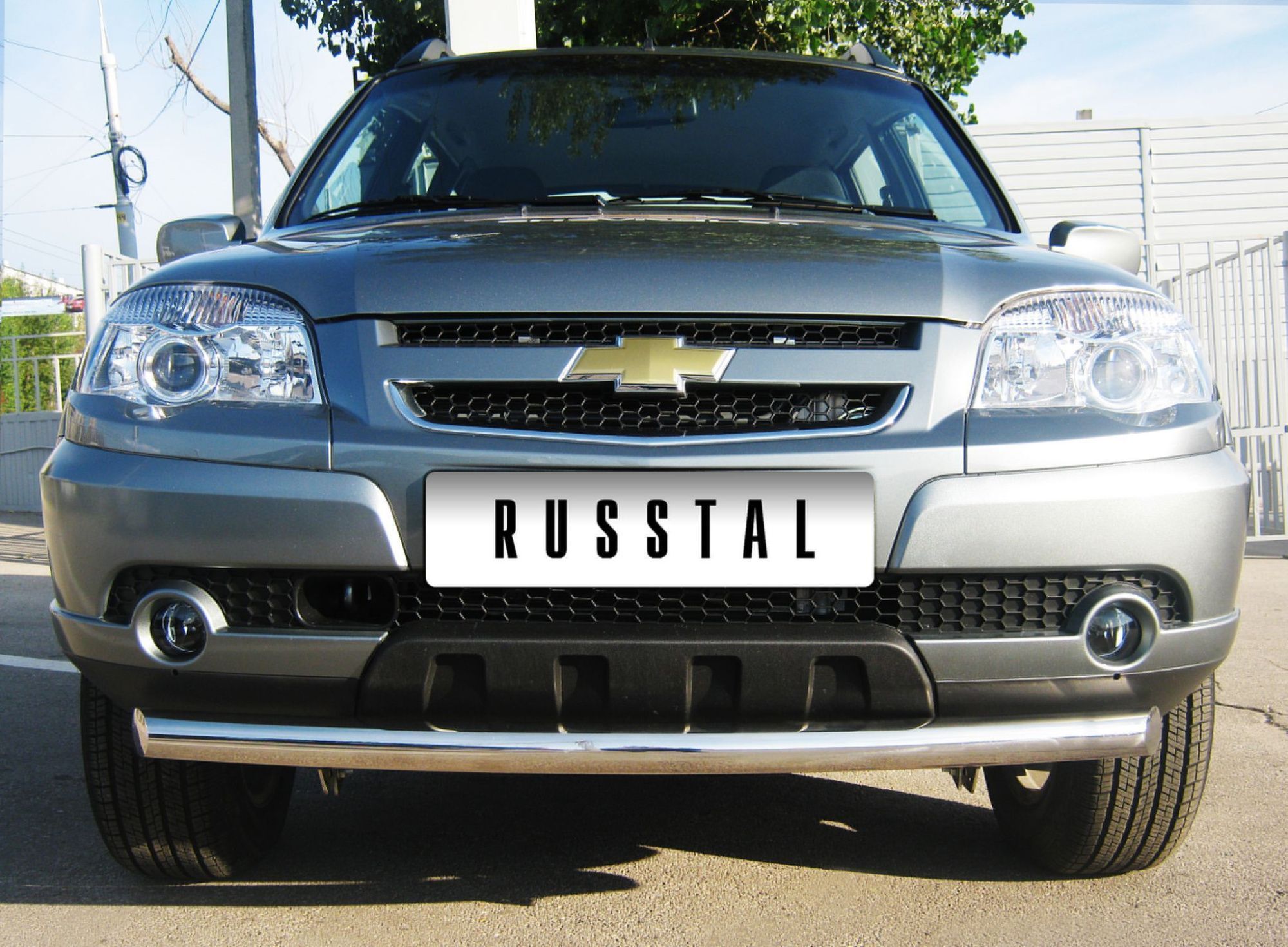 Chevrolet NIVA Bertone 2009- Защита переднего бампера d63 NBZ-001182 Chevrolet NIVA Bertone 2009- Защита переднего бампера d63 NBZ-001182