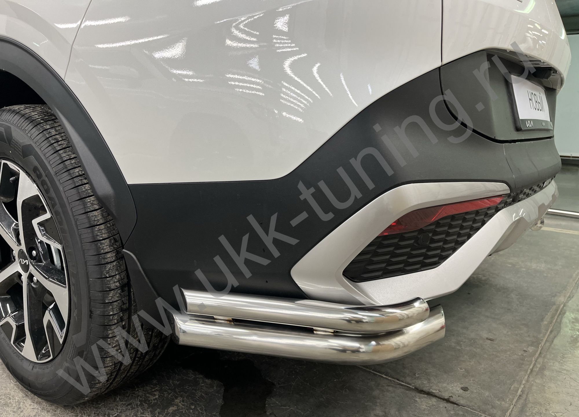 Защита заднего бампера угловая двойная KIA Sportage 2022 комплектация GT-Line (кроме комплектации Style и X-Line) Защита заднего бампера угловая двойная KIA Sportage 2022 комплектация GT-Line (кроме комплектации Style и X-Line)
