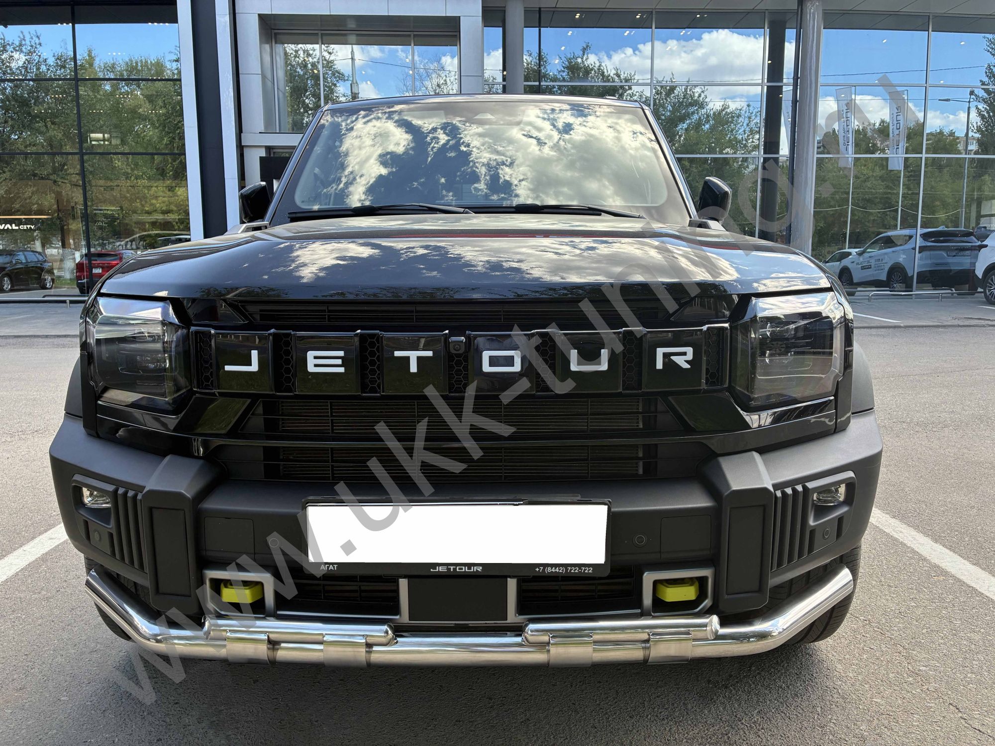 Защита переднего бампера двойная с перемычками Jetuor T2 с 2024