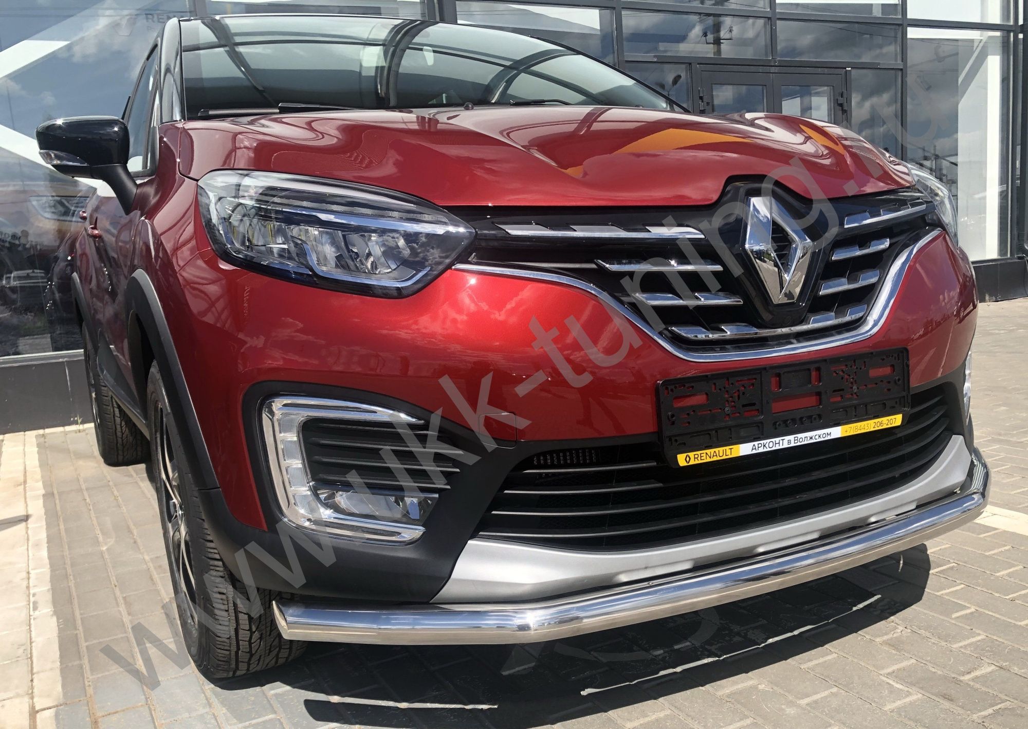 Защита переднего бампера с подгибами RENAULT Kaptur с 2021 Защита переднего бампера с подгибами RENAULT Kaptur с 2021