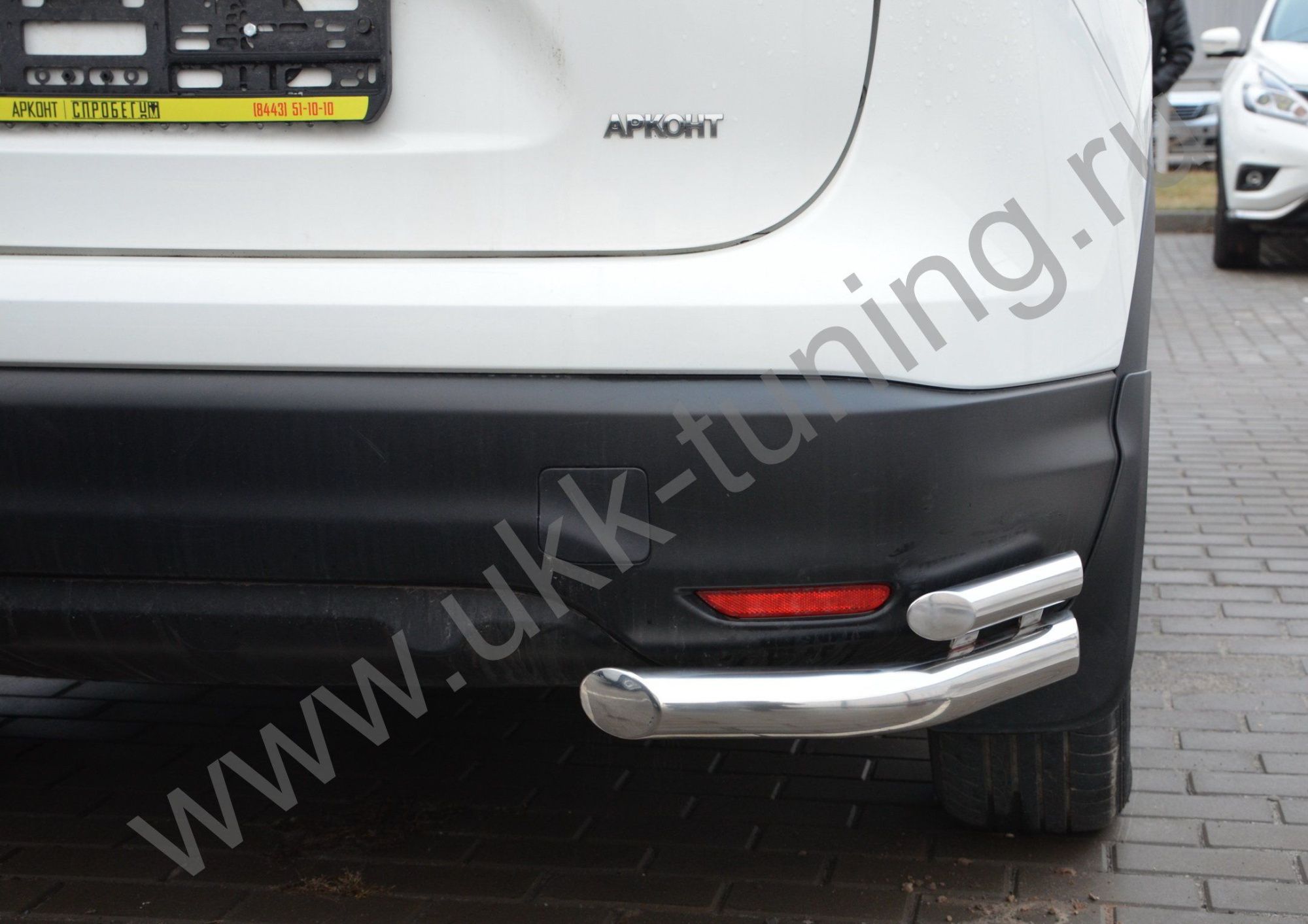 Защита заднего бампера угловая двойная Nissan Qashqai с 2017 Защита заднего бампера угловая двойная Nissan Qashqai с 2017