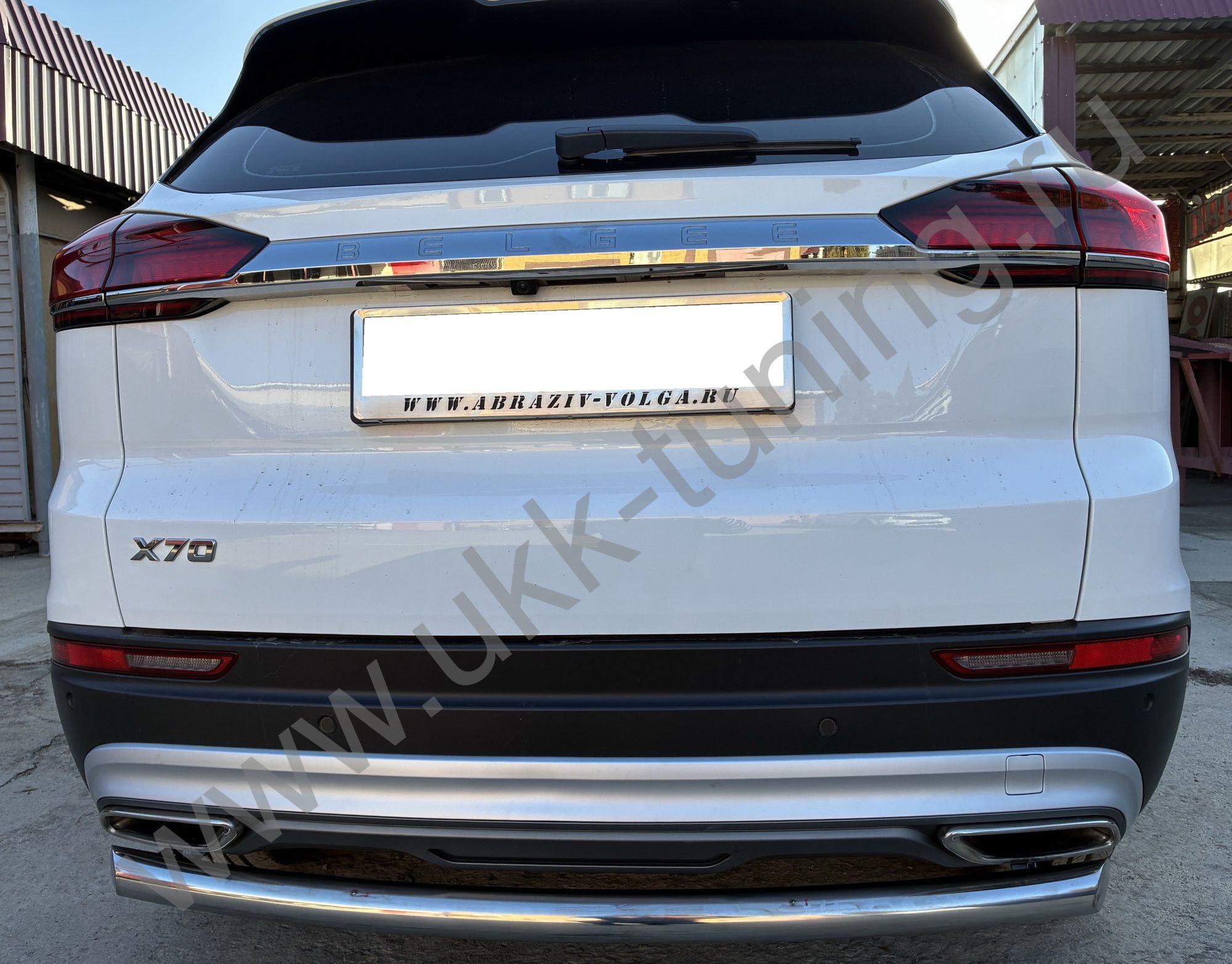 Защита заднего бампера Geely Atlas Pro с 2021