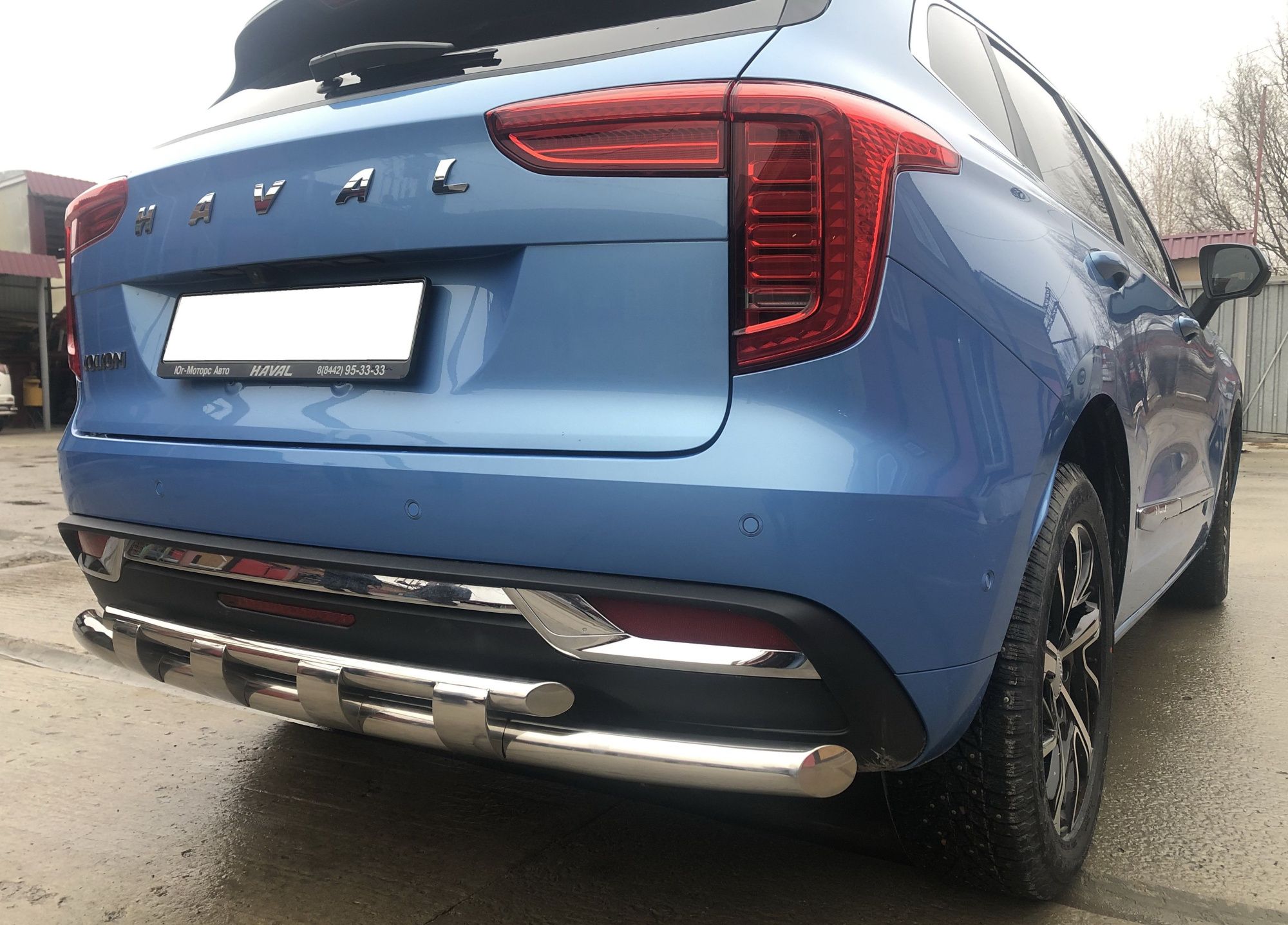 Защита заднего бампера Haval Jolion c 2021 двойная с перемычками