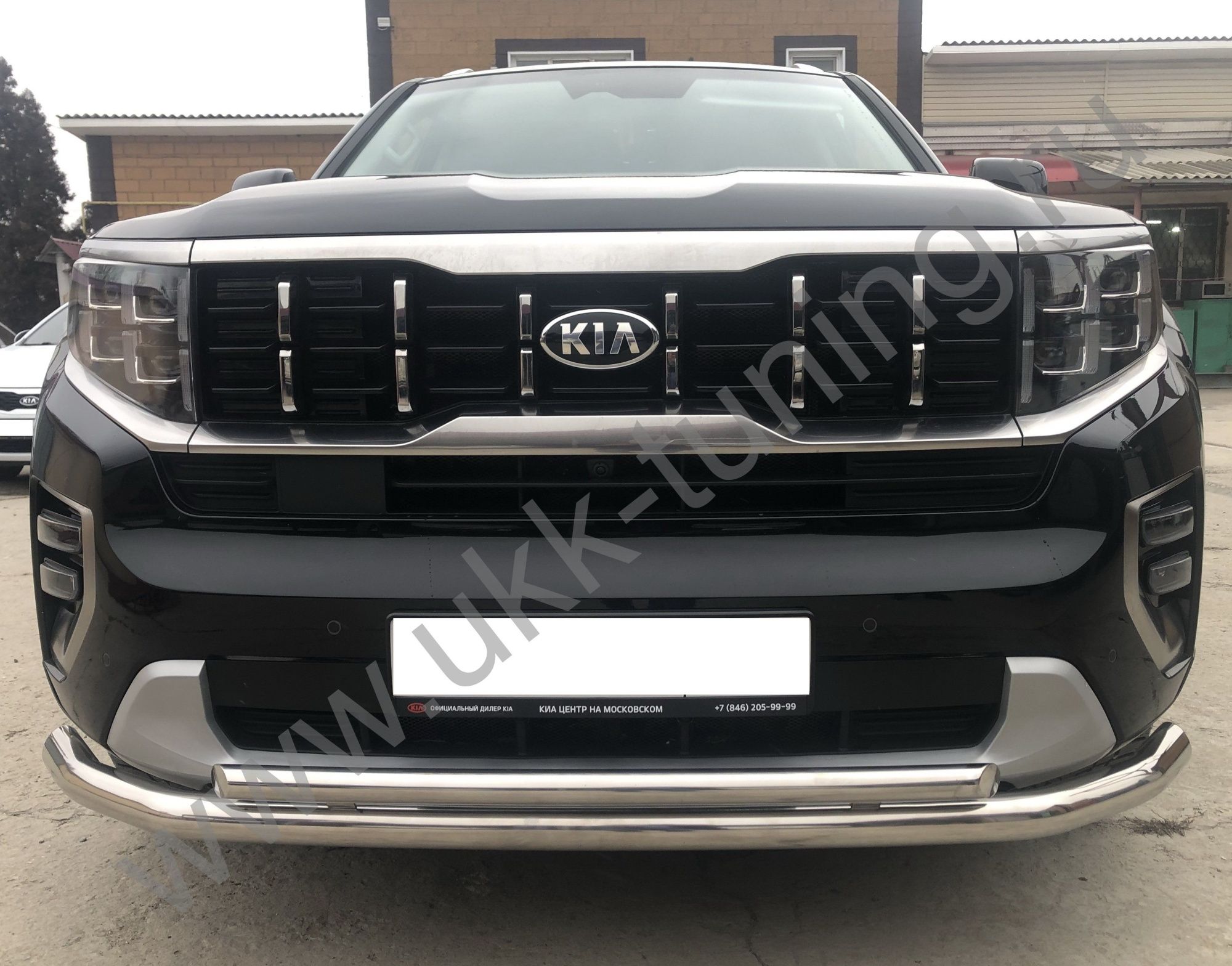 Защита переднего бампера Kia Mohave с 2021 двойная