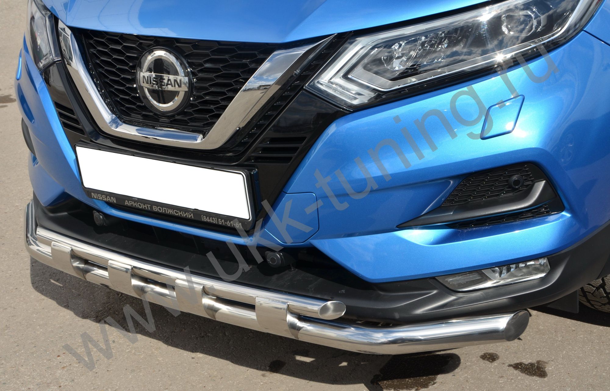 Защита переднего бампера двойная с перемычками Nissan Qashqai с 2017 Защита переднего бампера двойная с перемычками Nissan Qashqai с 2017