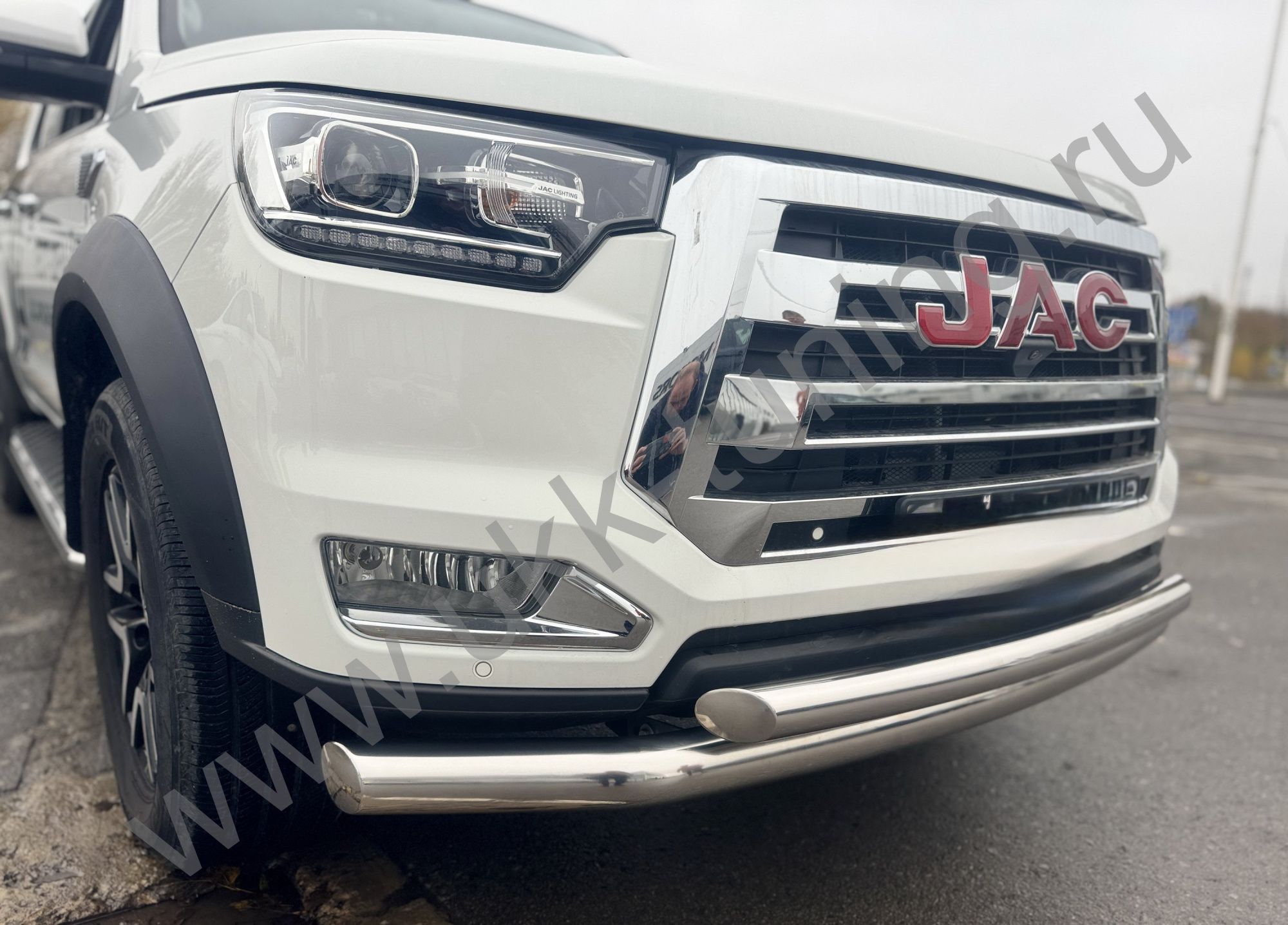 Защита переднего бампера двойная Jac T8 Pro 2020