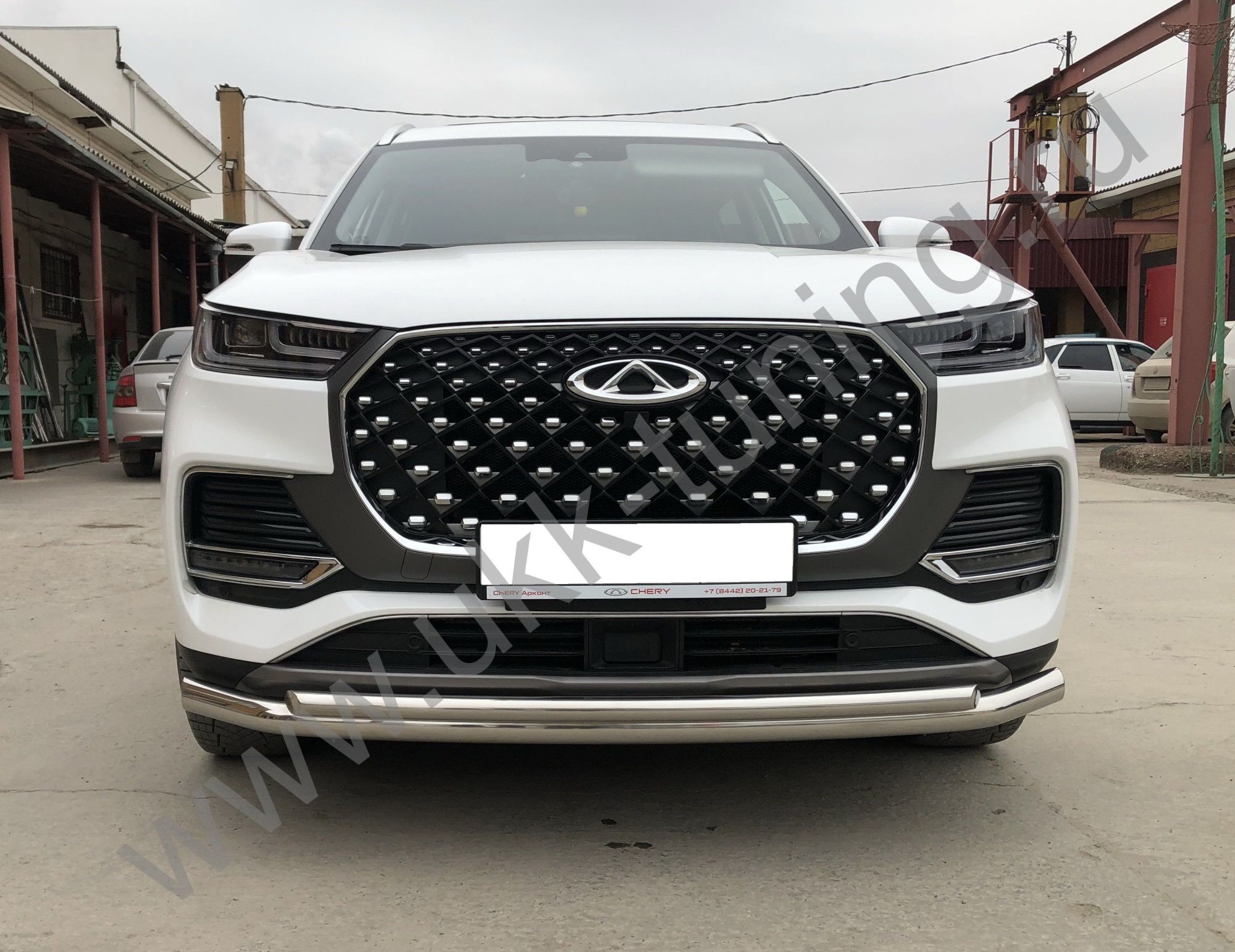 Защита переднего бампера двойная Chery Tiggo 8 Pro Max 2022