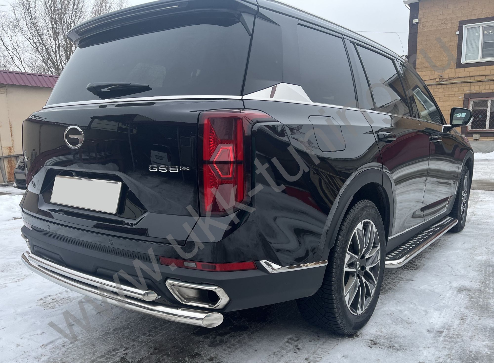 Защита заднего бампера двойная GAC GS8 с 2023