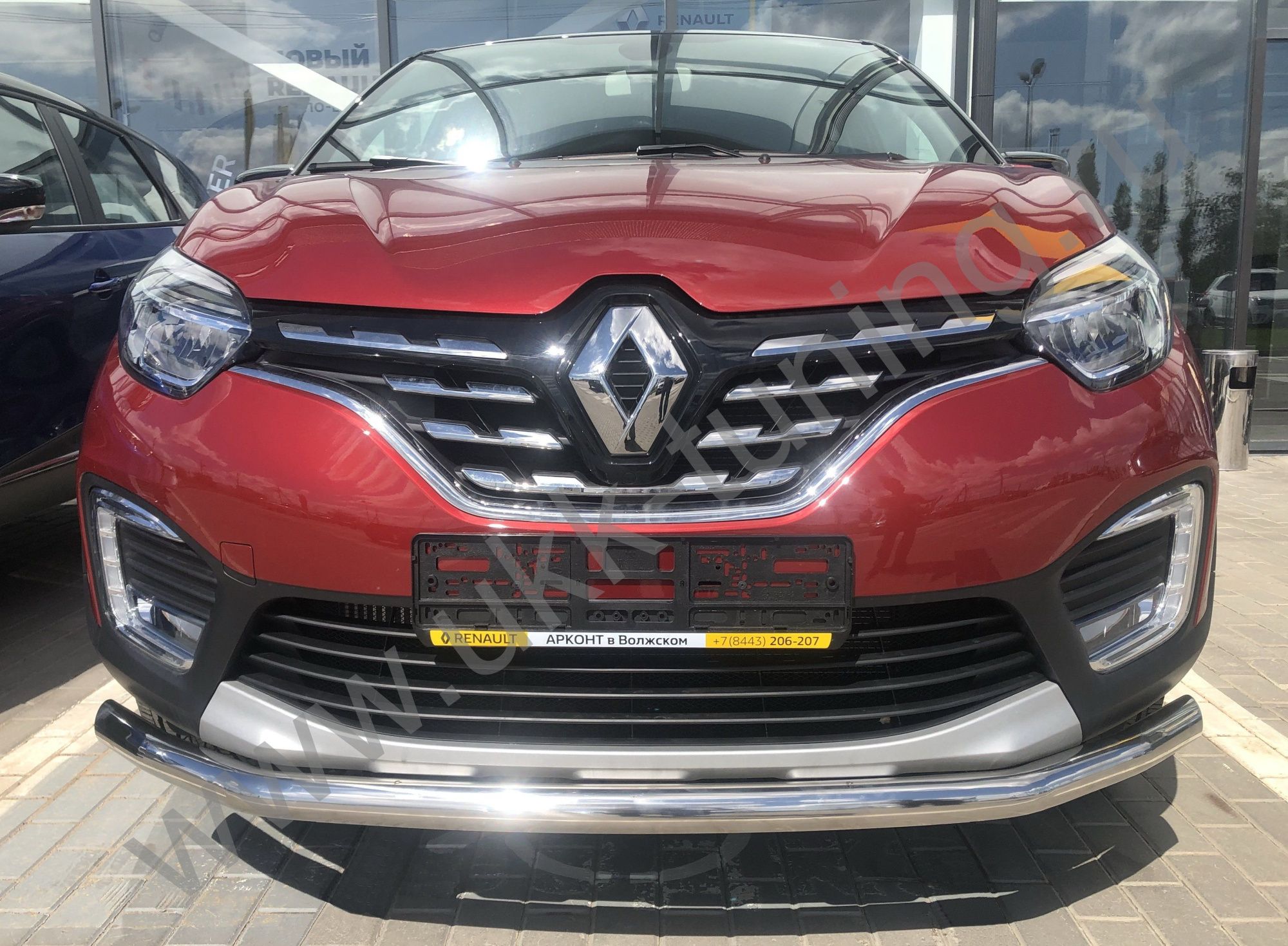 Защита переднего бампера с подгибами RENAULT Kaptur с 2021 Защита переднего бампера с подгибами RENAULT Kaptur с 2021