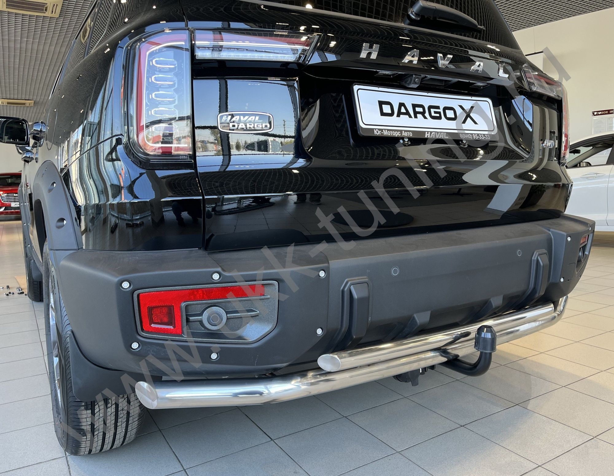 Защита заднего бампера двойная Haval Dargo X с 2023 Защита заднего бампера двойная Haval Dargo X с 2023