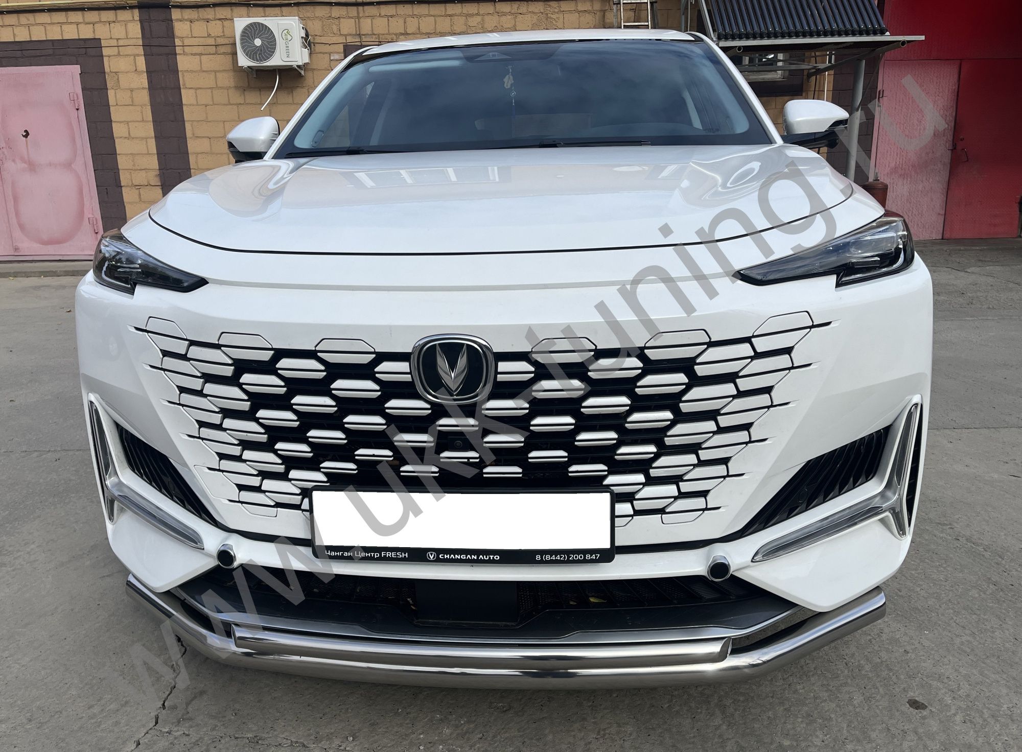 Защита переднего бампера двойная Changan UNI-K