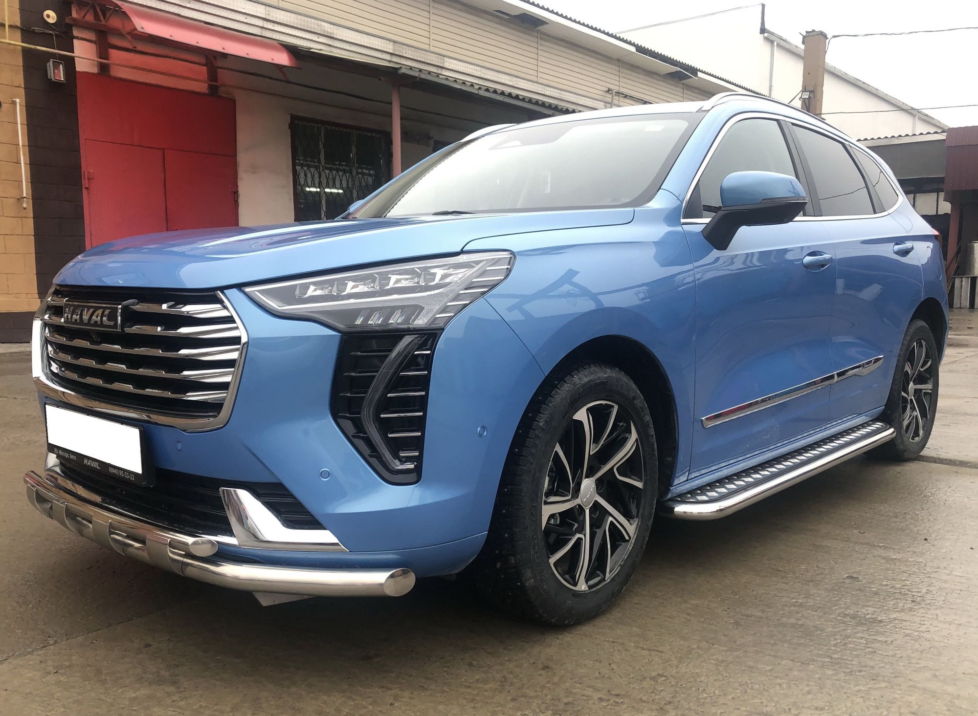 Защита переднего бампера Haval Jolion c 2021 двойная с перемычками