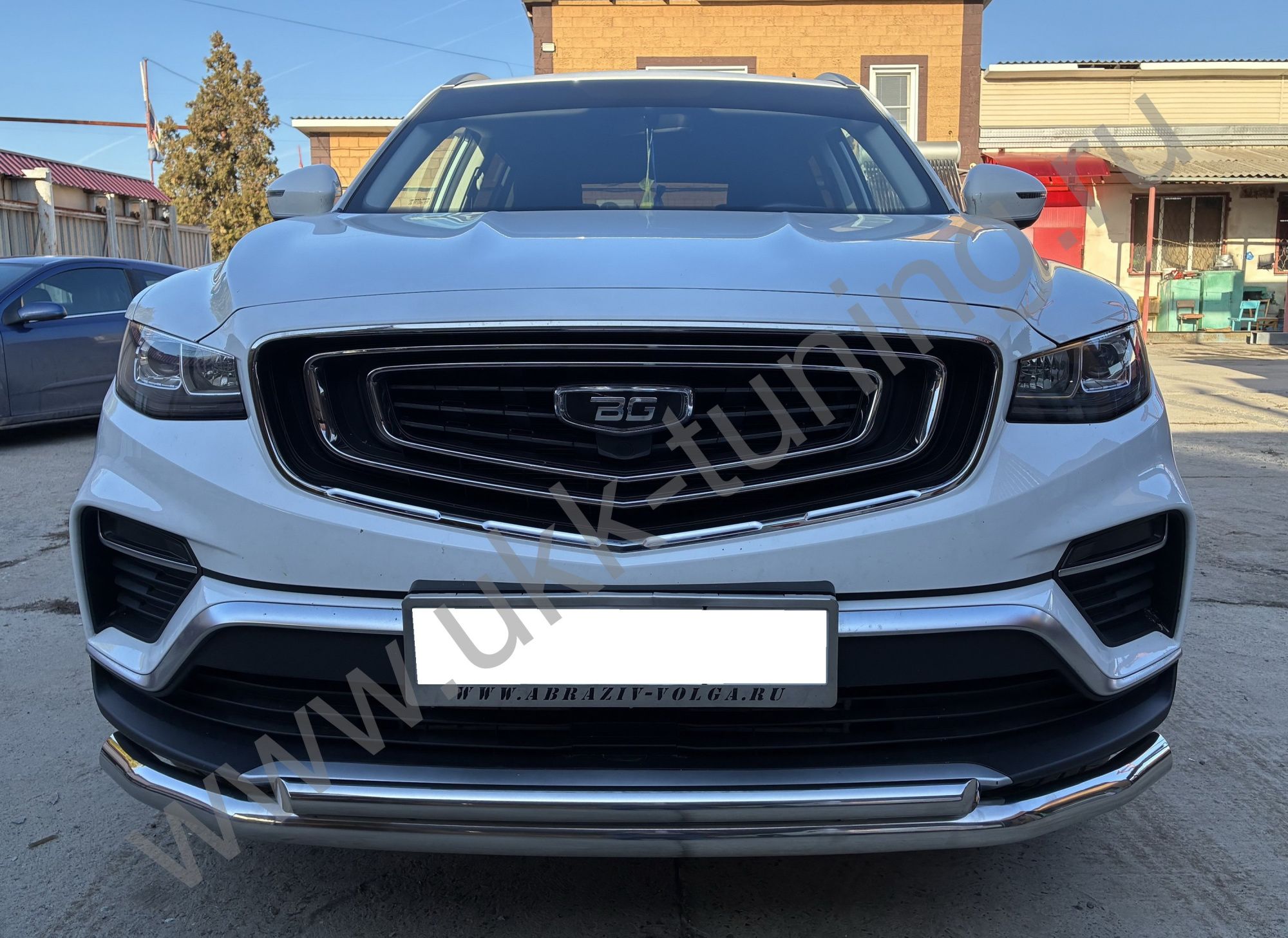 Защита переднего бампера двойная Geely Atlas Pro с 2021