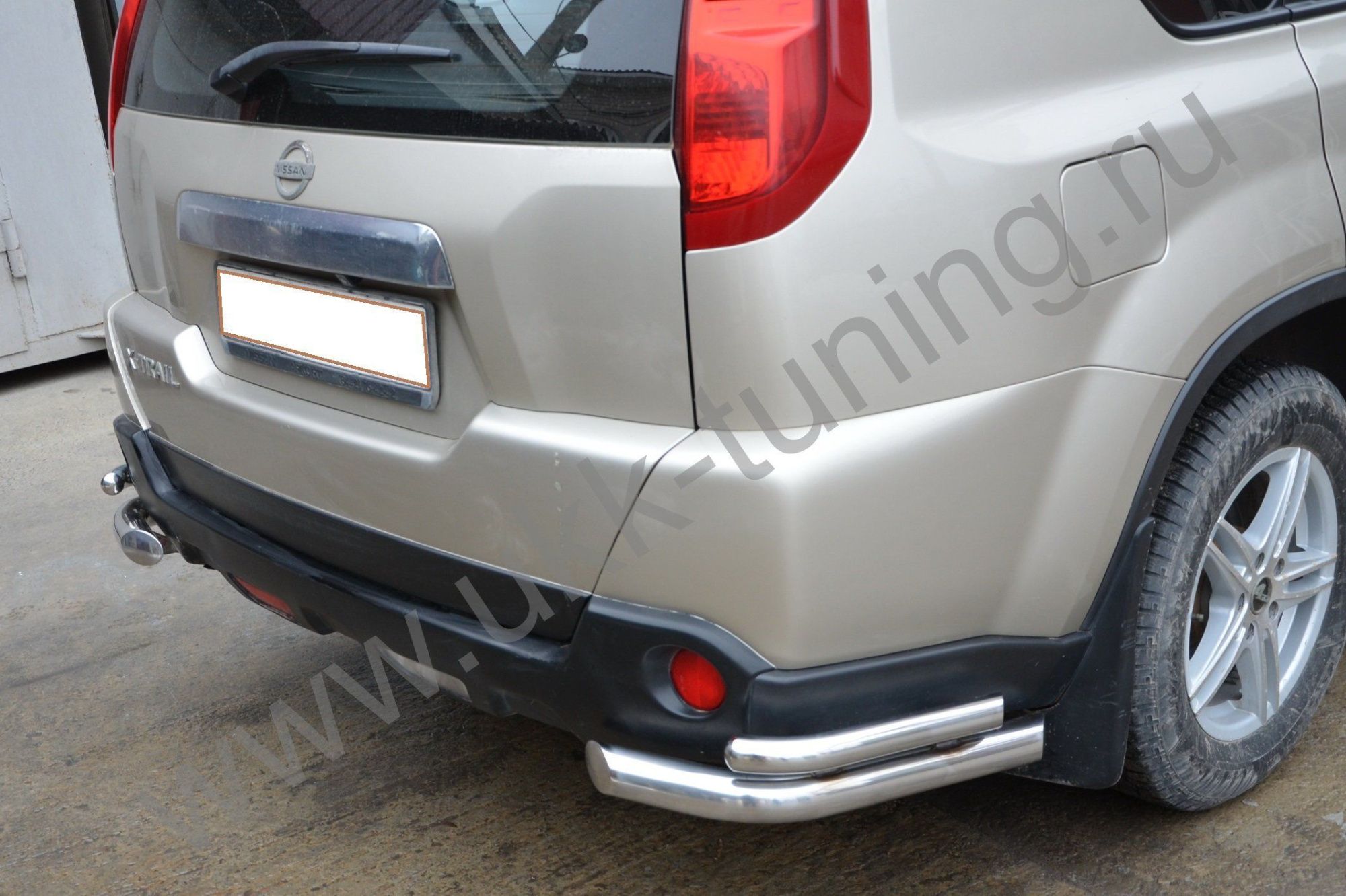 Защита заднего бампера угловая двойная Nissan X-trail 2007-2010 (Т31) Второе поколение (в т.ч. Рестайлинг 2010г.)  Защита заднего бампера угловая двойная Nissan X-trail 2007-2010 (Т31) Второе поколение (в т.ч. Рестайлинг 2010г.)