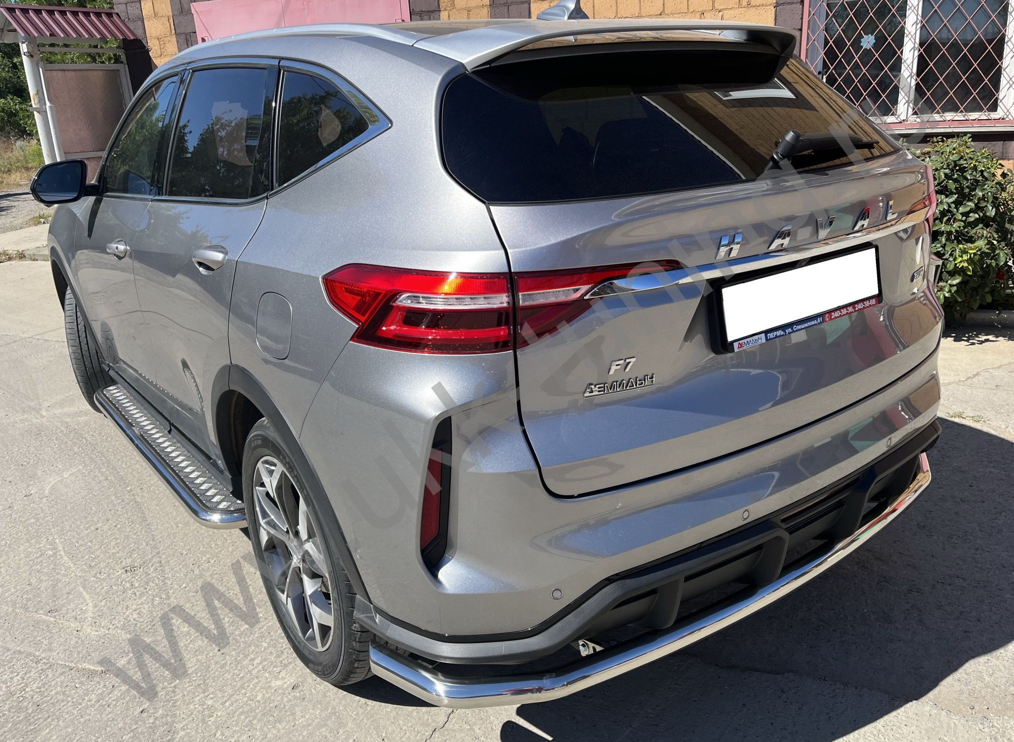 Защита заднего бампера угловая большая Haval F7 2022 Рестрайлинг Защита заднего бампера угловая большая Haval F7 2022 Рестрайлинг