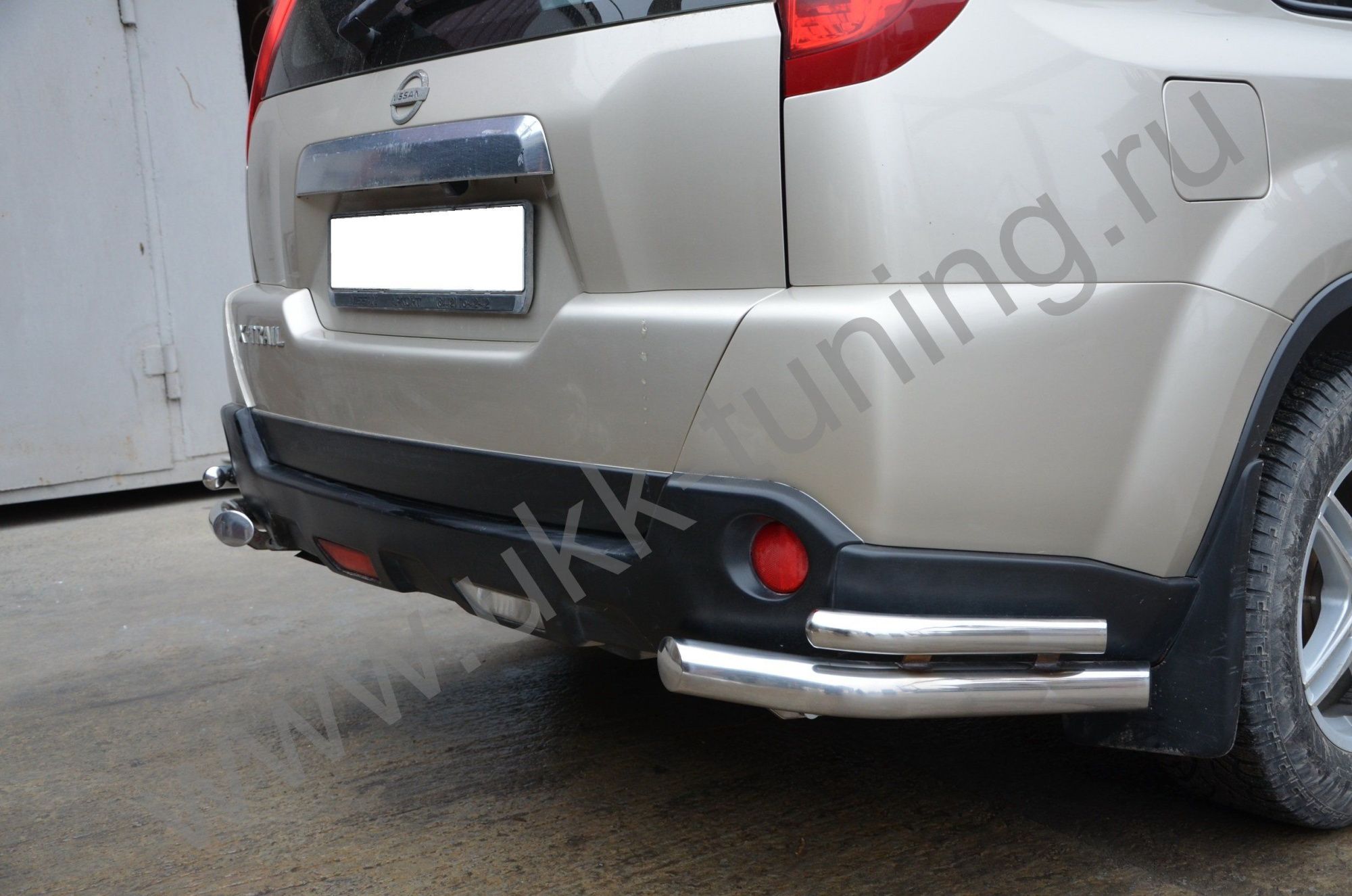 Защита заднего бампера угловая двойная Nissan X-trail 2010-2015 (Т31) Второе поколение (в т.ч. Рестайлинг 2010г.)  Защита заднего бампера угловая двойная Nissan X-trail 2010-2015 (Т31) Второе поколение (в т.ч. Рестайлинг 2010г.)