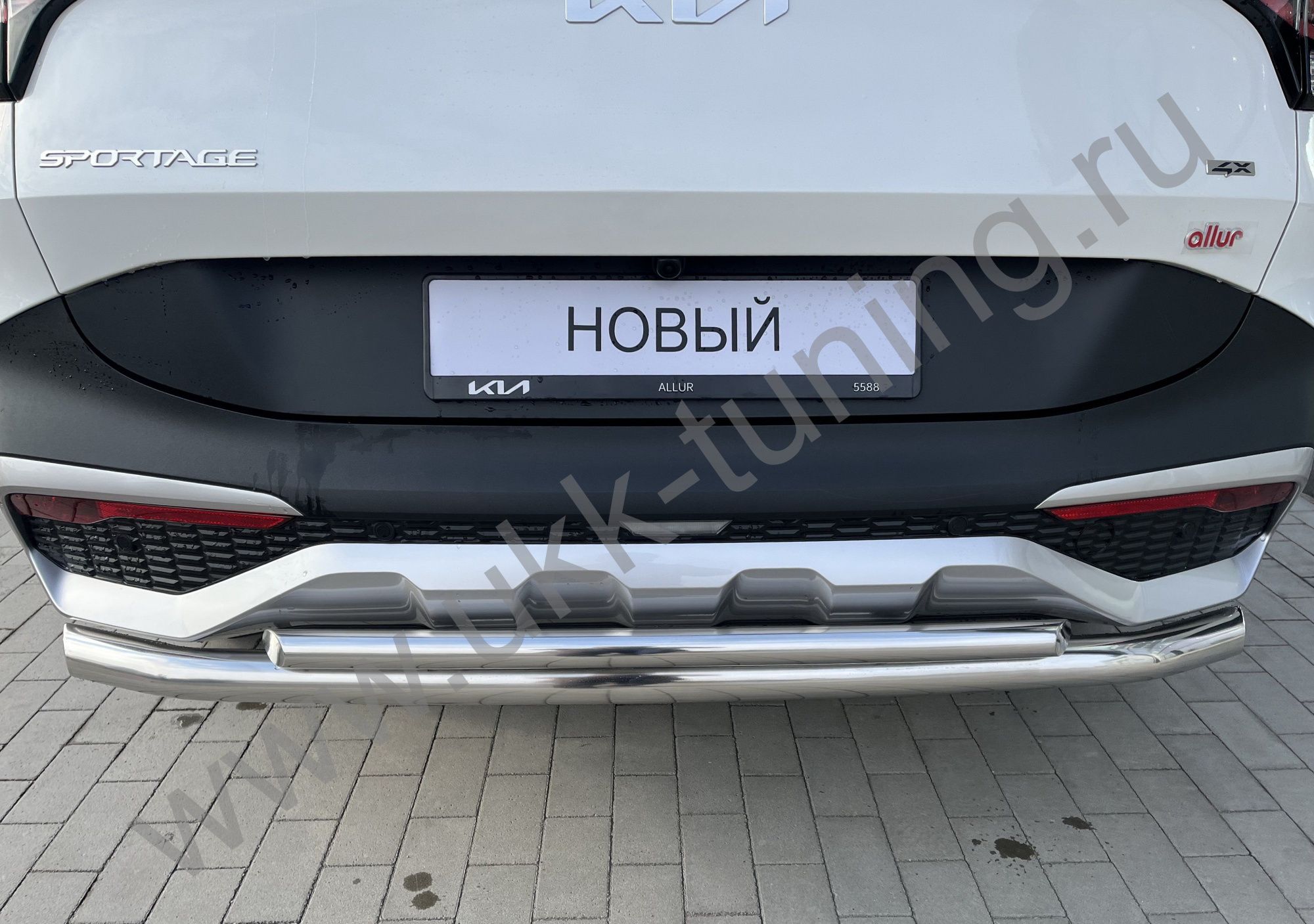 Защита заднего бампера двойная KIA Sportage 2022 комплектация GT-Line (кроме комплектации Style и X-Line) Защита заднего бампера двойная KIA Sportage 2022 комплектация GT-Line (кроме комплектации Style и X-Line)