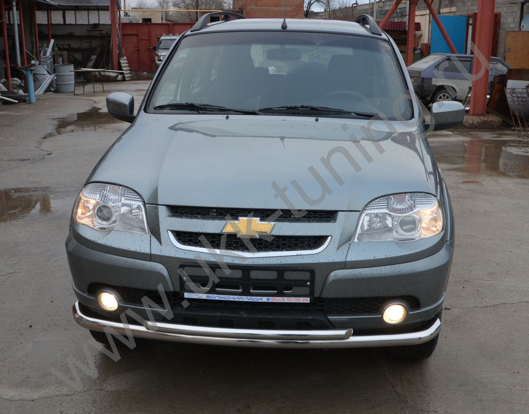 Защита переднего бампера двойная Chevrolet Niva с 2010 Защита переднего бампера двойная Chevrolet Niva с 2010