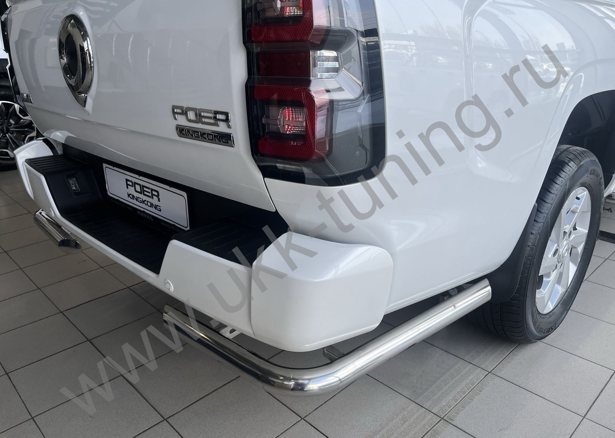 Защита заднего бампера угловая Great Wall Poer King Kong c 2023