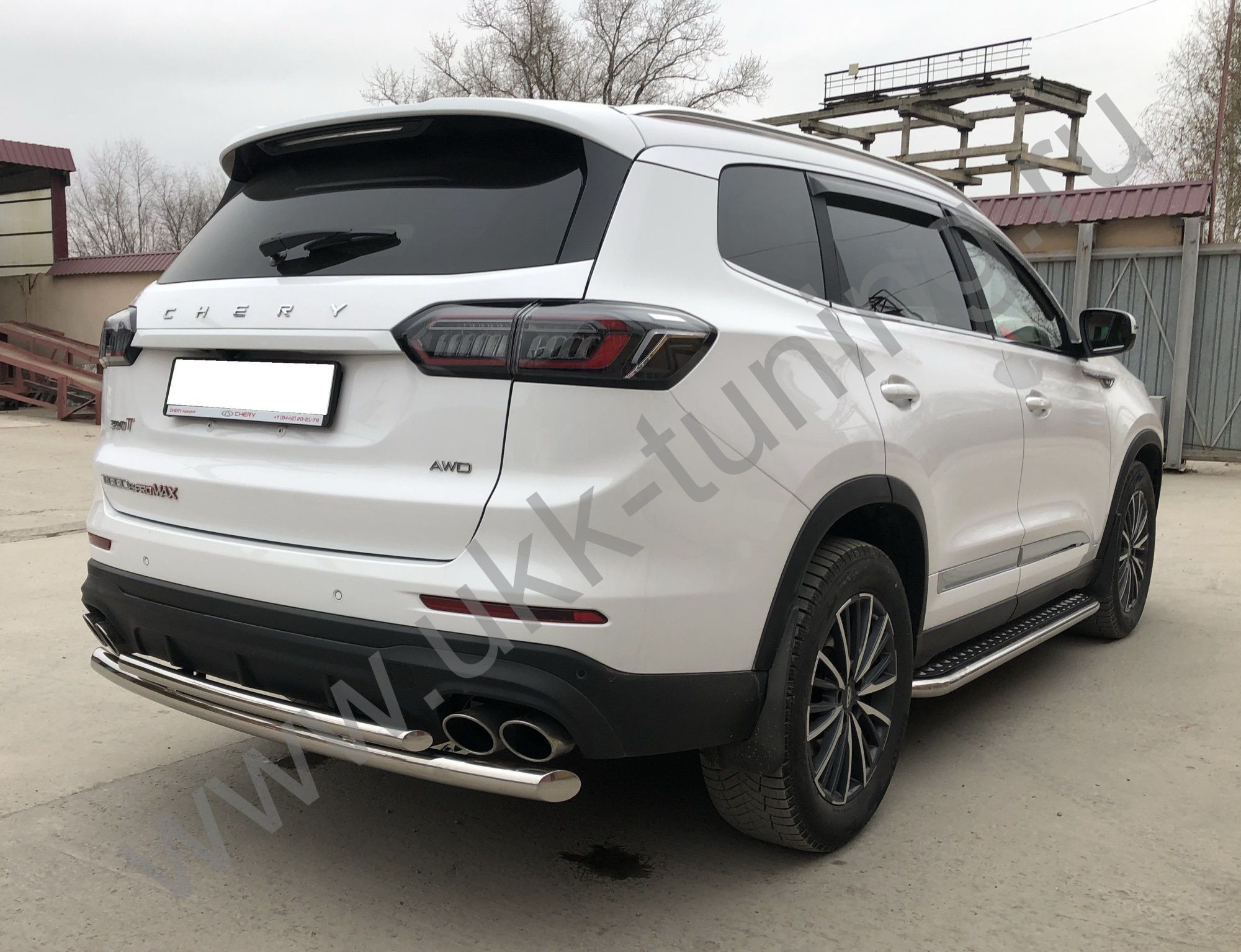 Защита заднего бампера двойная Chery Tiggo 8 Pro Max 2022