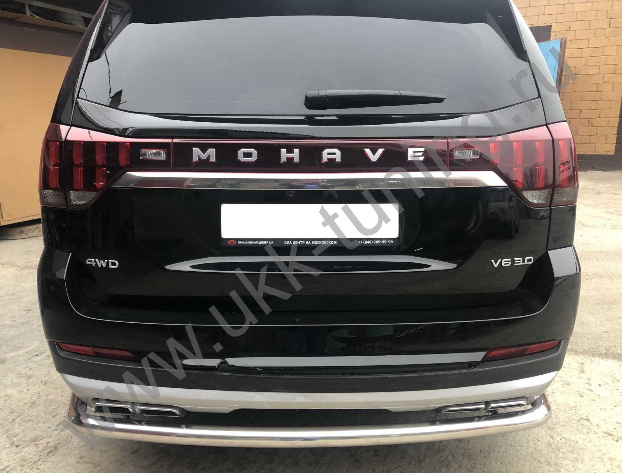 Защита заднего бампера Kia Mohave с 2021 угловая большая