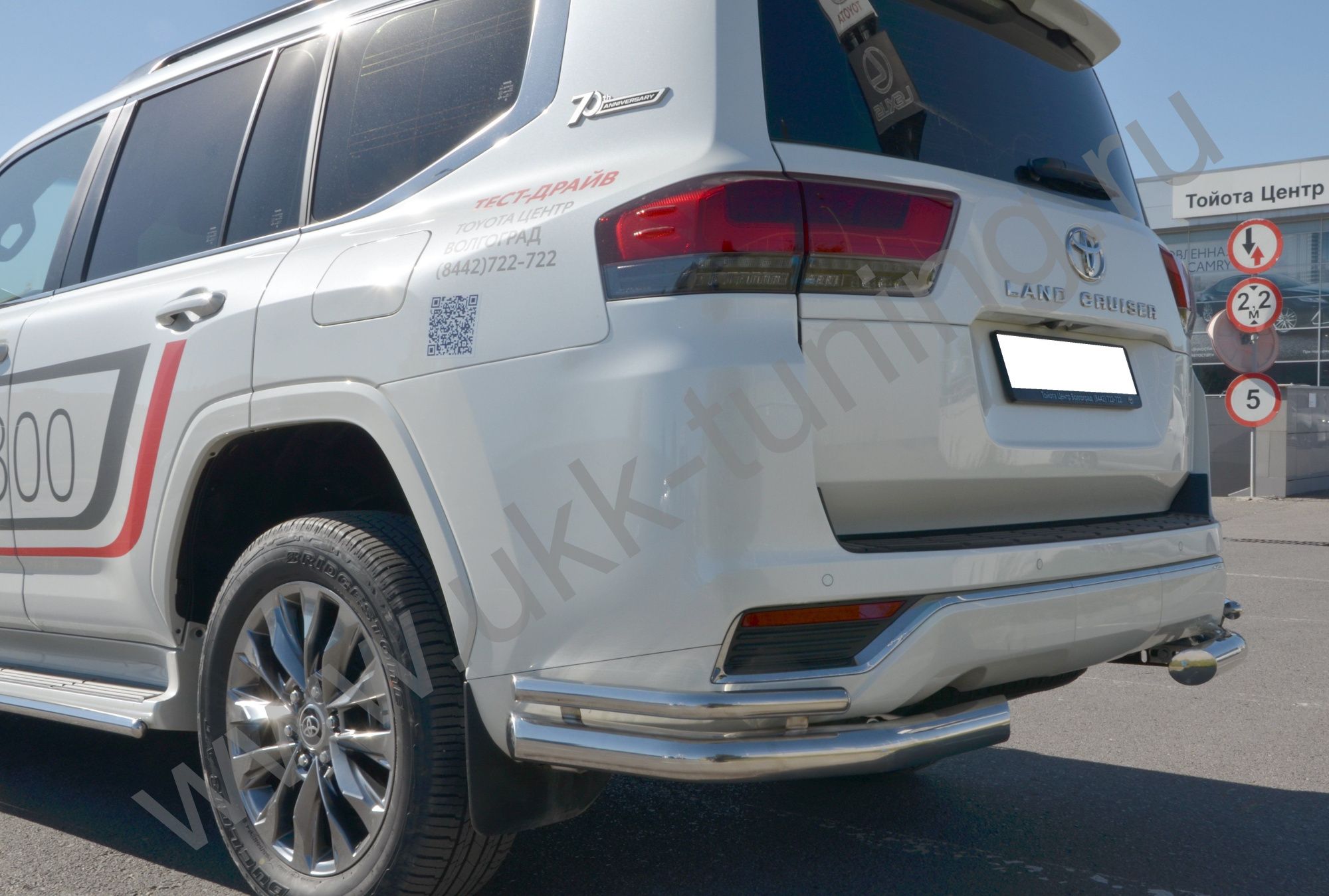 Защита заднего бампера Toyota Land Cruiser 300 c 2021 угловая двойная Защита заднего бампера Toyota Land Cruiser 300 c 2021 угловая двойная