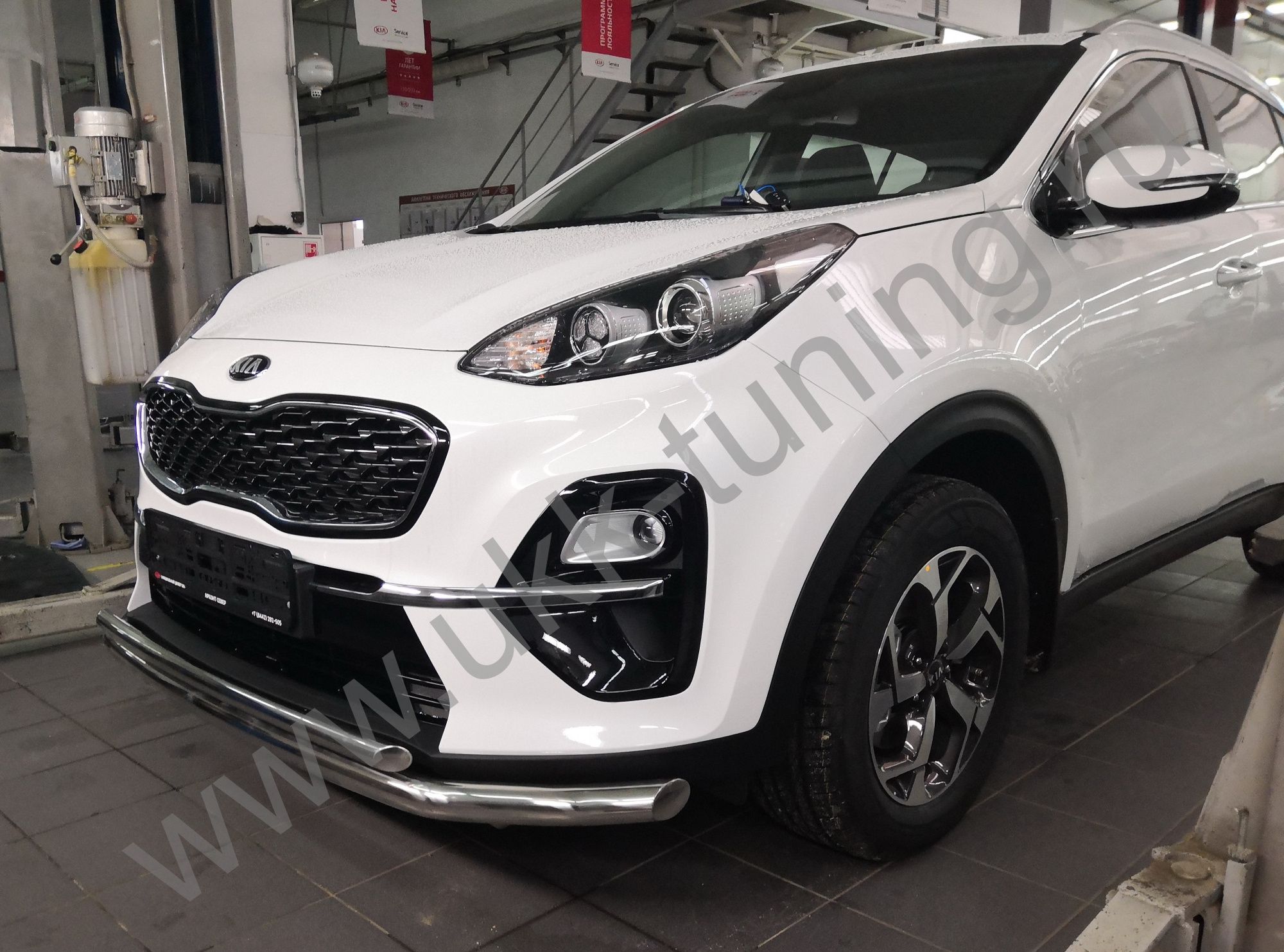 Защита переднего бампера двойная Kia Sportage с 2018-2020