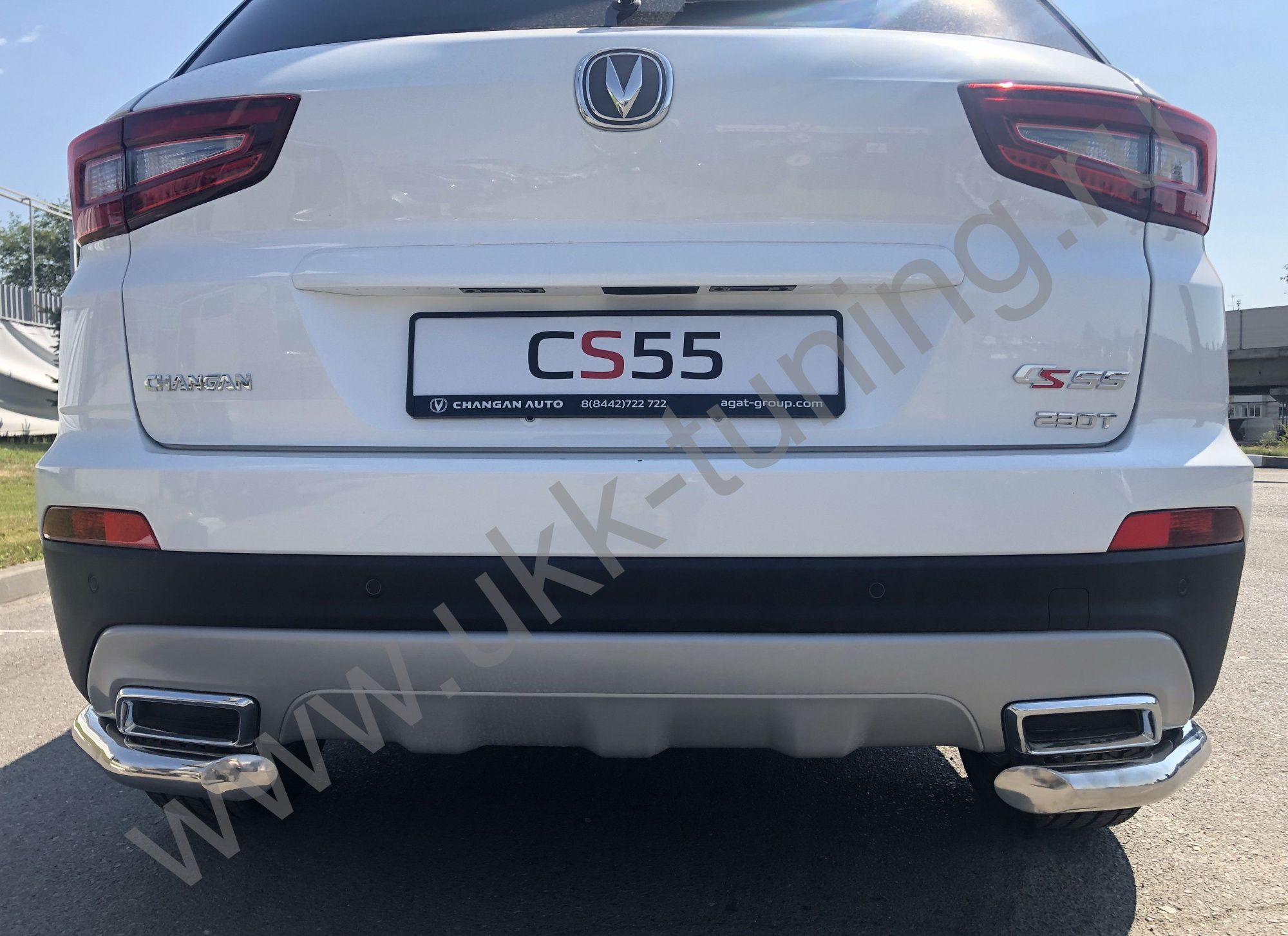 Защита заднего бампера Changan CS55 угловая