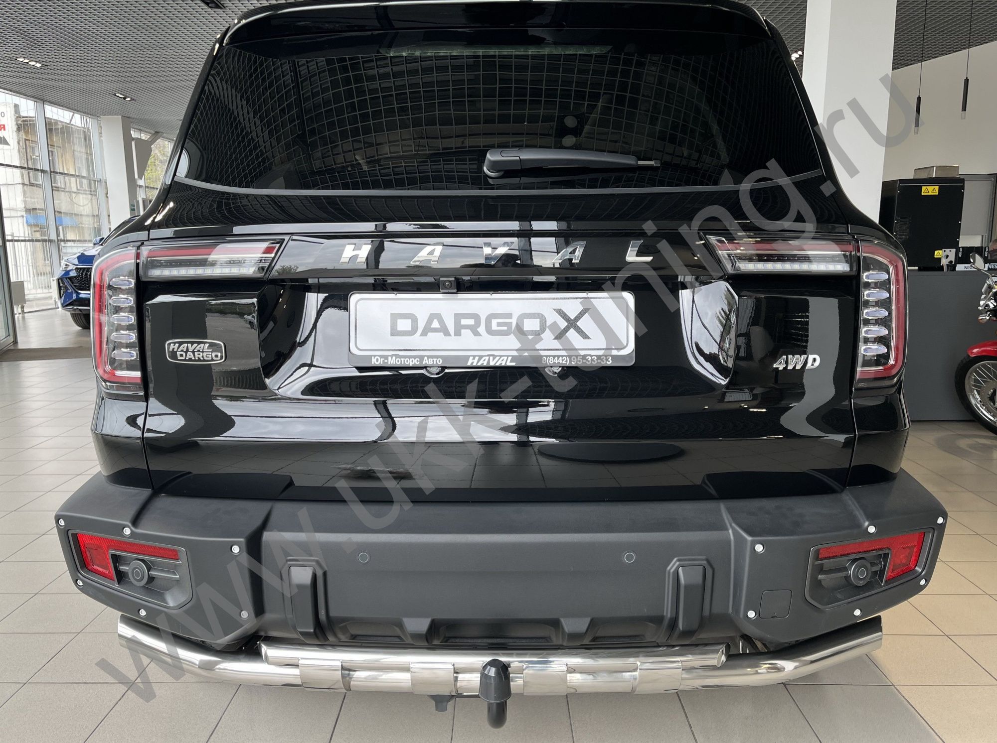 Защита заднего бампера двойная с перемычками Haval Dargo X с 2023 Защита заднего бампера двойная с перемычками Haval Dargo X с 2023