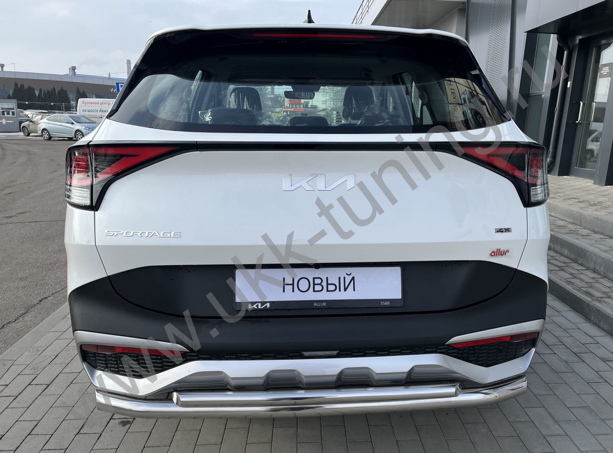 Защита заднего бампера двойная KIA Sportage 2022 комплектация GT-Line (кроме комплектации Style и X-Line) Защита заднего бампера двойная KIA Sportage 2022 комплектация GT-Line (кроме комплектации Style и X-Line)